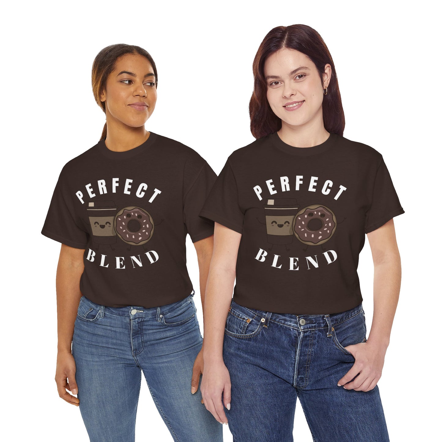 Perfect Blend Coffee & Donut Tee — Cute Matching Breakfast Graphic Shirt