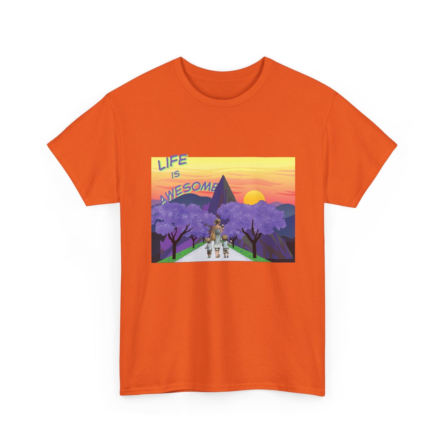 Vibrant Inspirational Tee - Life is Awesome, Unisex Cotton Shirt, Motivational Apparel, Gift for Friends, Summer Wardrobe Essential