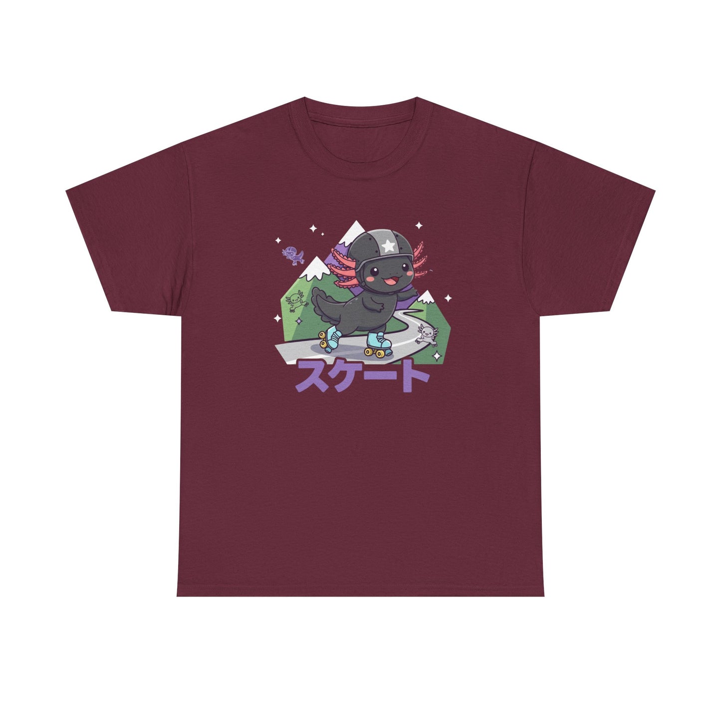 Axolotl Skate Tee — Cute Skateboarding Axolotl Graphic T-Shirt (スケート)