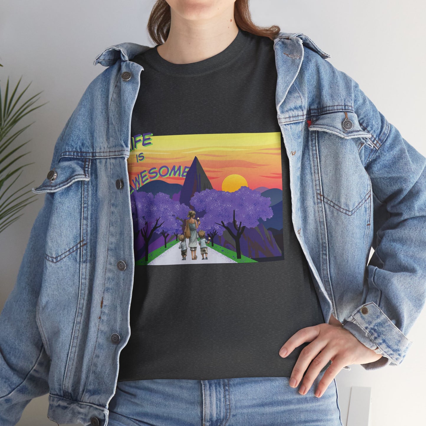 Vibrant Inspirational Tee - Life is Awesome, Unisex Cotton Shirt, Motivational Apparel, Gift for Friends, Summer Wardrobe Essential