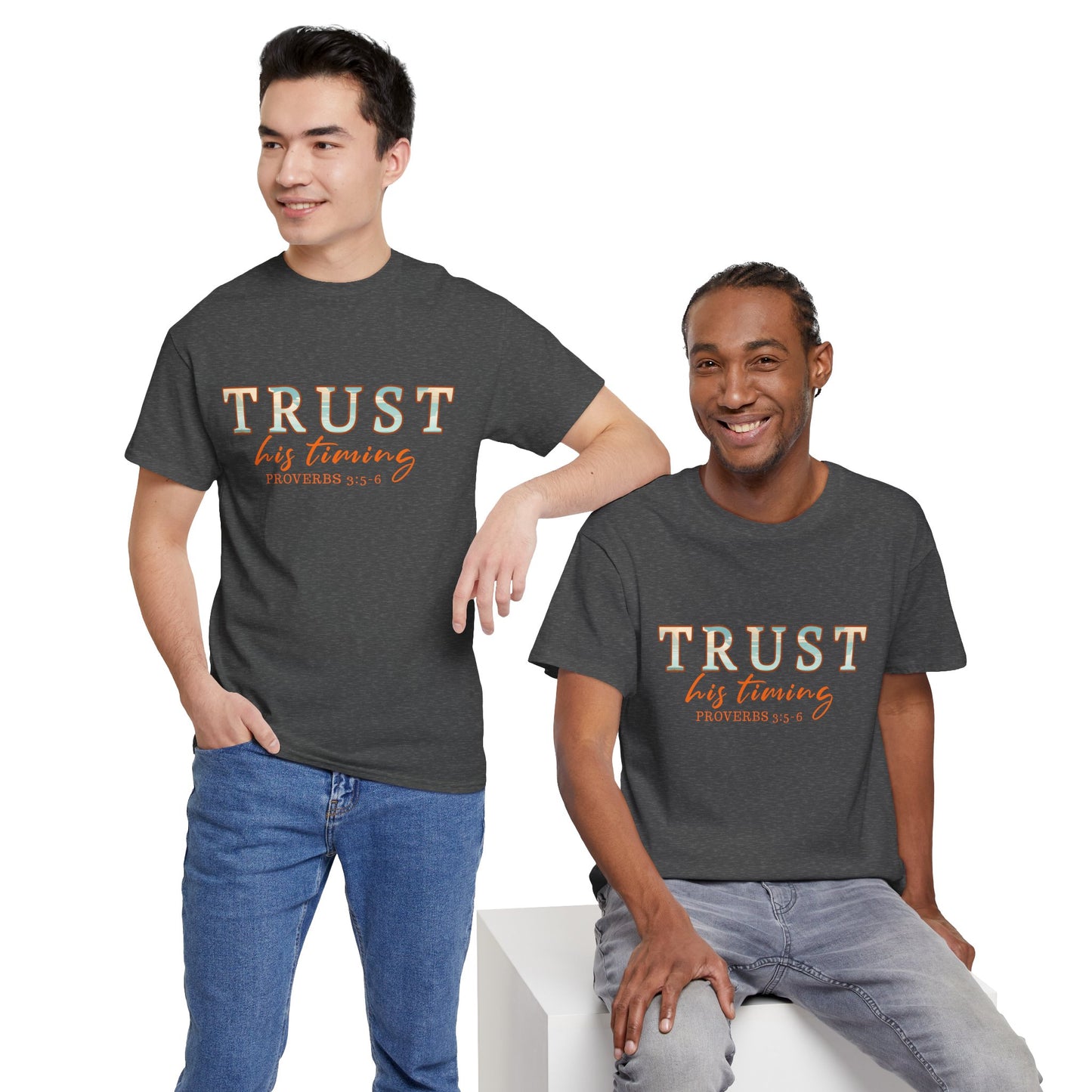 Faith-Inspired Cotton Tee | Trust His Timing Proverbs 3:5 | Inspirational Shirt for Daily Encouragement, Christian Gift, Casual Wear, [...]