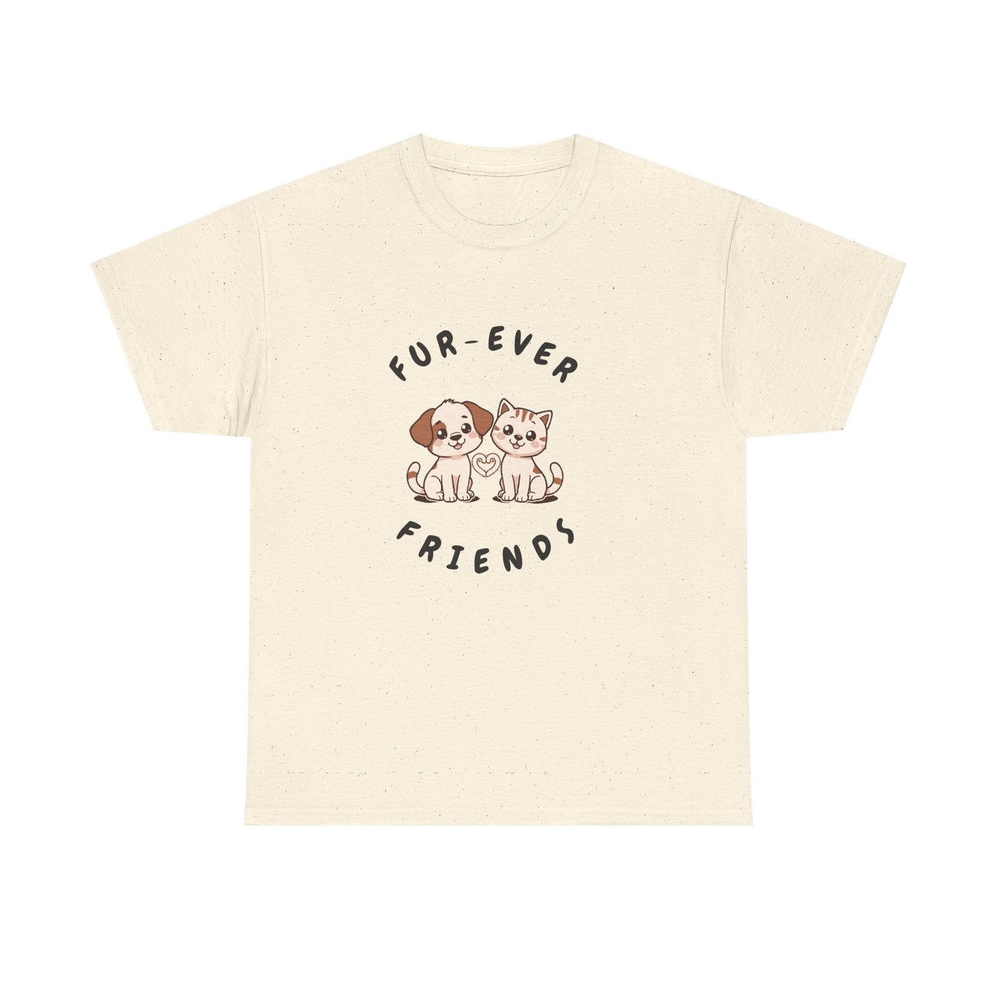 T-Shirt — “Fur-Ever Friends” Cute Puppy & Kitten Graphic Tee