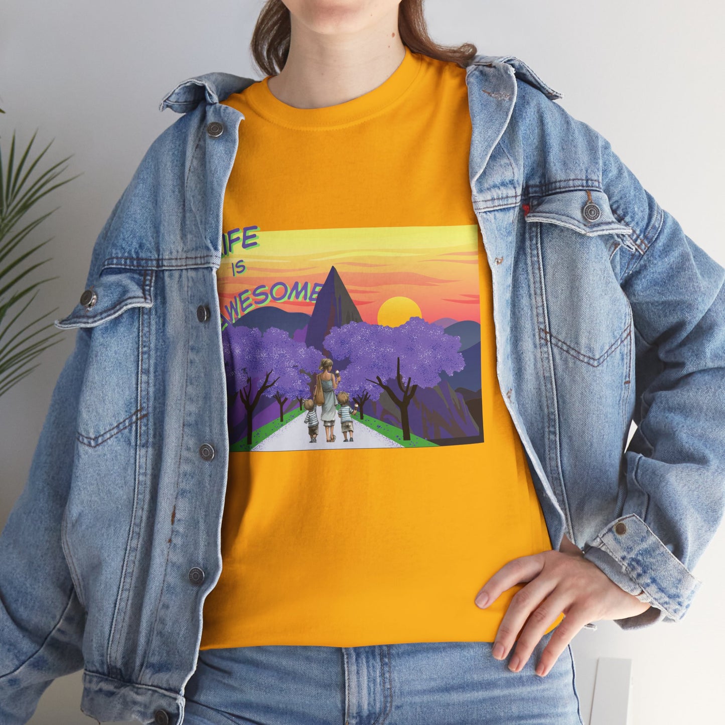 Vibrant Inspirational Tee - Life is Awesome, Unisex Cotton Shirt, Motivational Apparel, Gift for Friends, Summer Wardrobe Essential