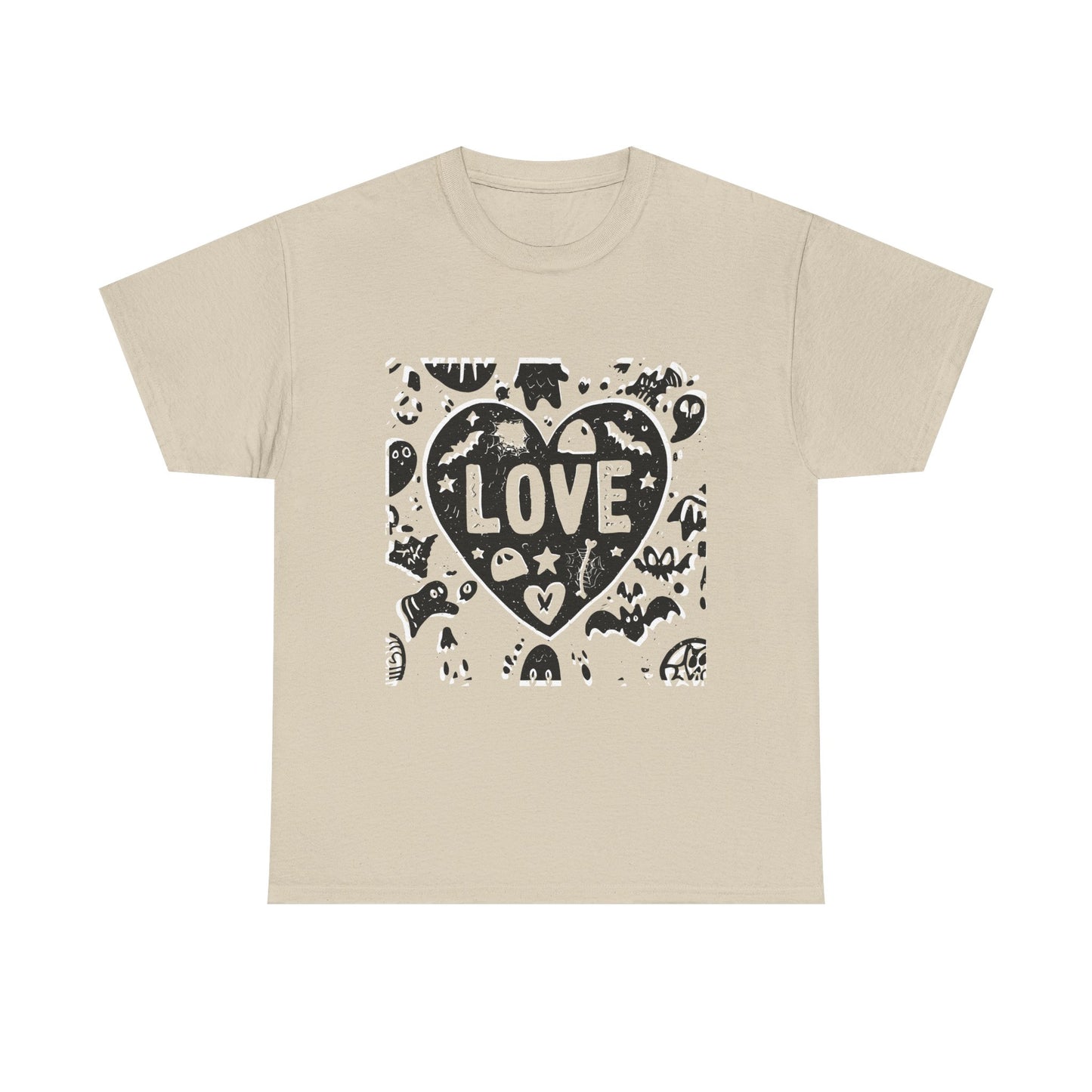 Love Heart Graphic Unisex Cotton Tee, Casual Wear, Gifts for Couples, Valentine's Day, Everyday Comfort, Trendy Style