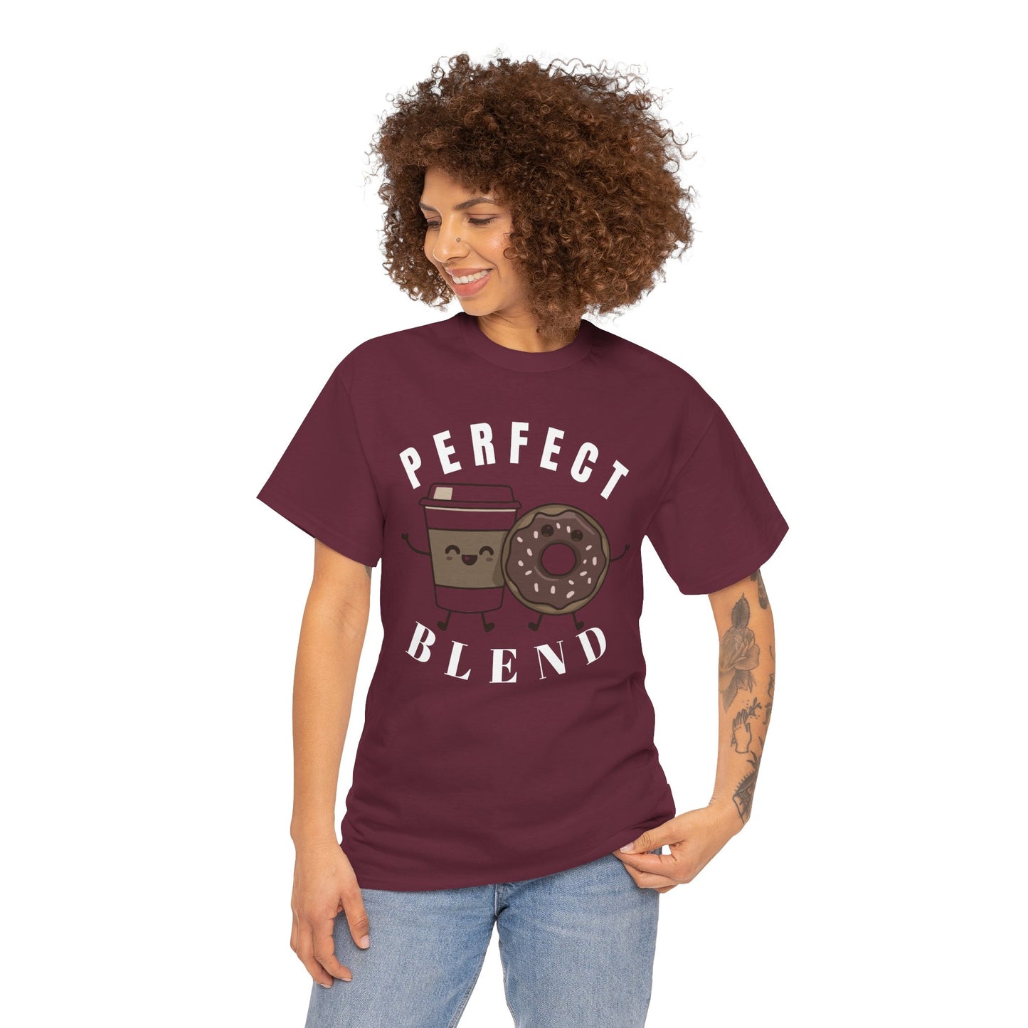 Perfect Blend Coffee & Donut Tee — Cute Matching Breakfast Graphic Shirt