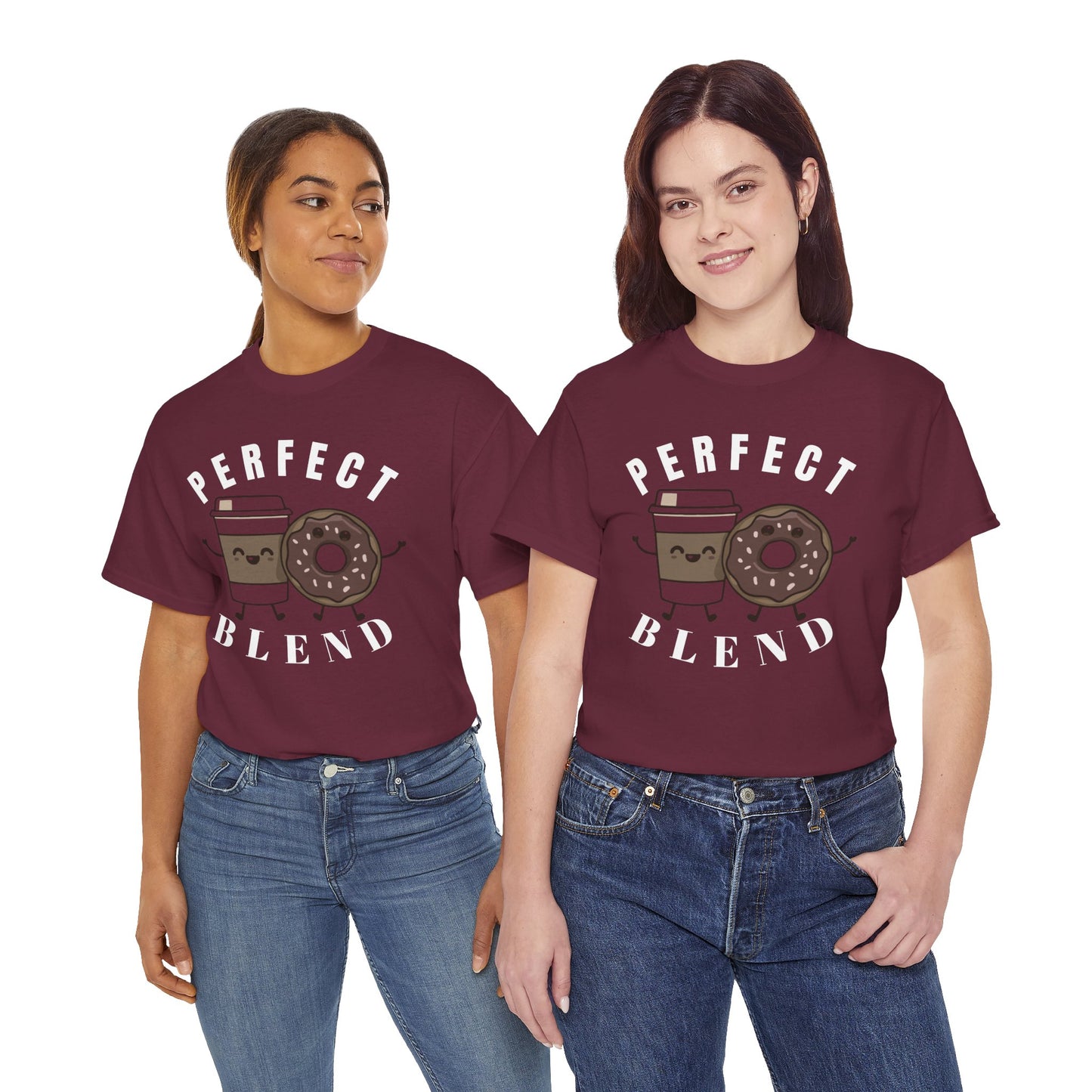 Perfect Blend Coffee & Donut Tee — Cute Matching Breakfast Graphic Shirt