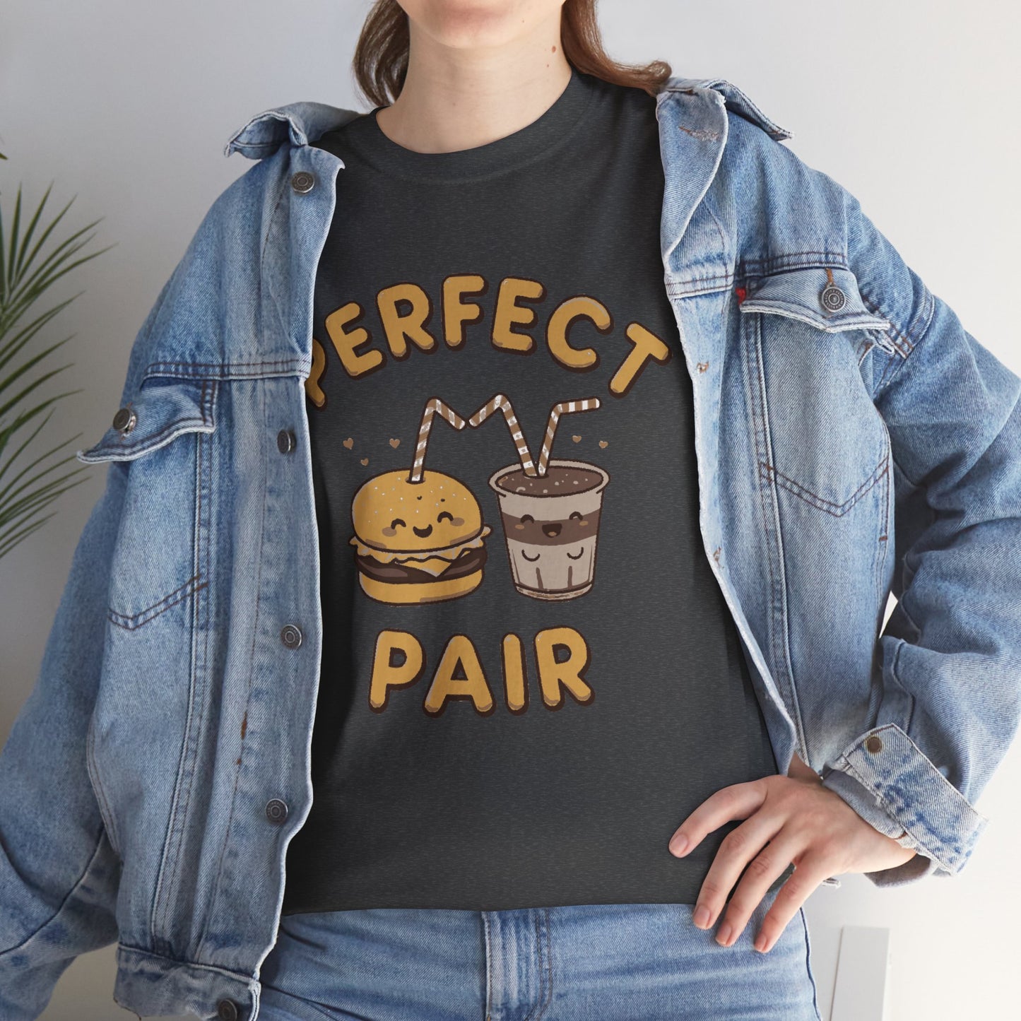 Perfect Pair Cheeseburger & Soda T-Shirt — Cute Matching Food Tee