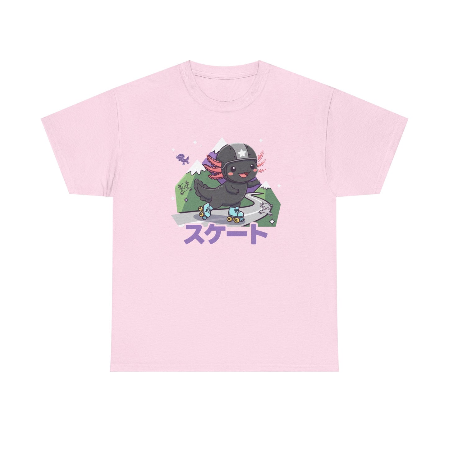 Axolotl Skate Tee — Cute Skateboarding Axolotl Graphic T-Shirt (スケート)