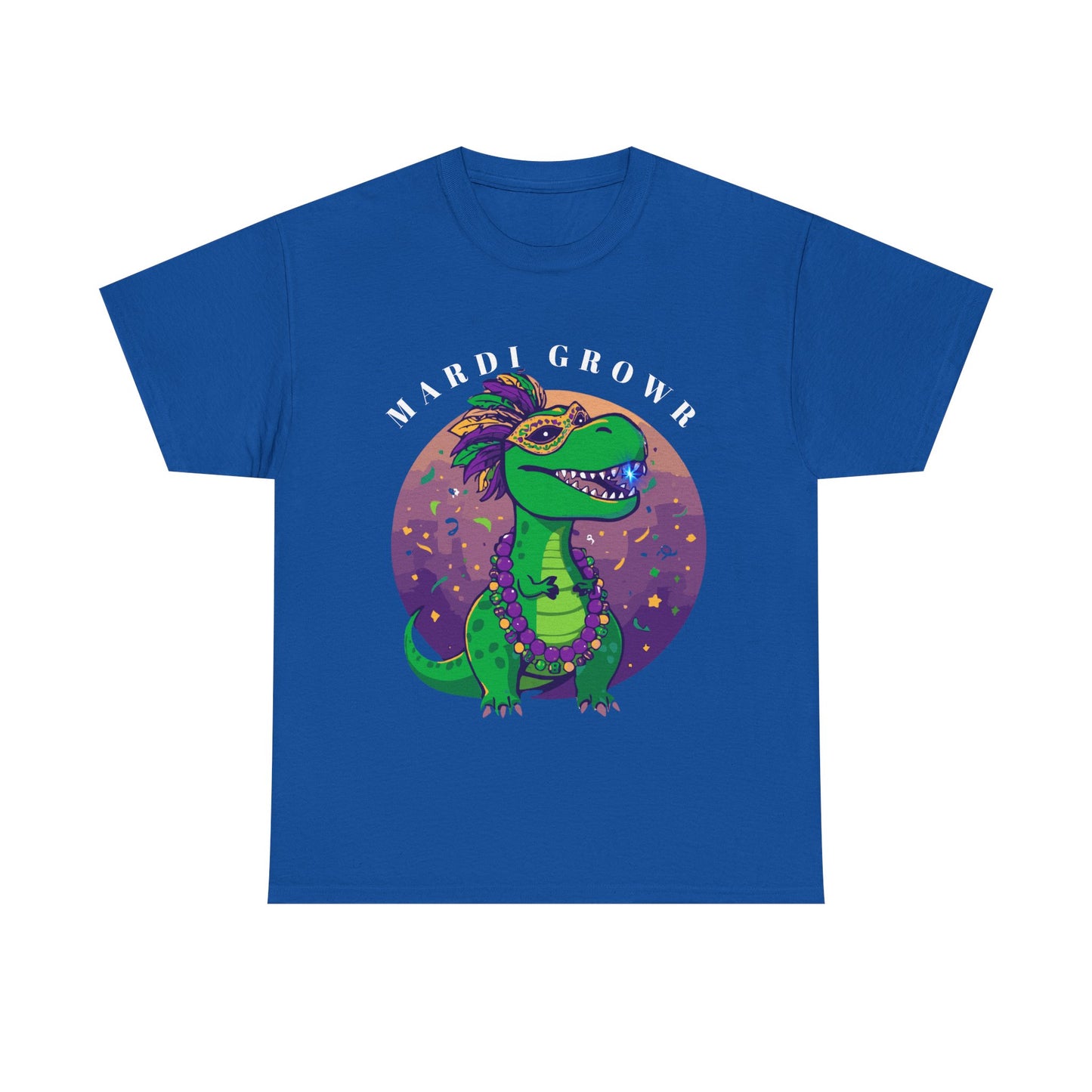Mardi Gator T-Shirt — Cute Mardi Gras Dinosaur Tee with Beads & Mask