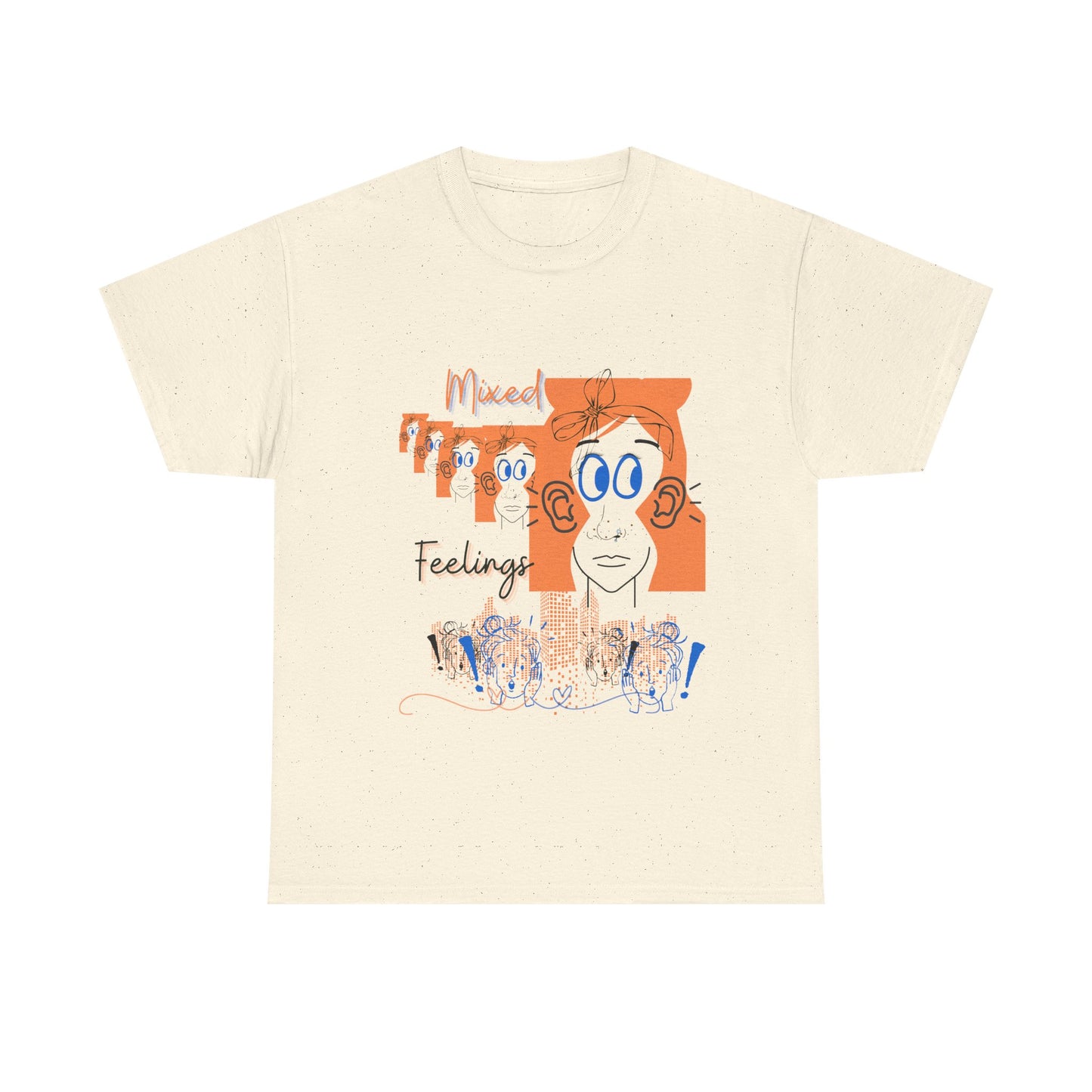 Emotional Expression Unisex Heavy Cotton Tee, Feelings Graphic Shirt, Casual Wear, Gift for Him or Her, Birthday, Self-Care, Art Tee