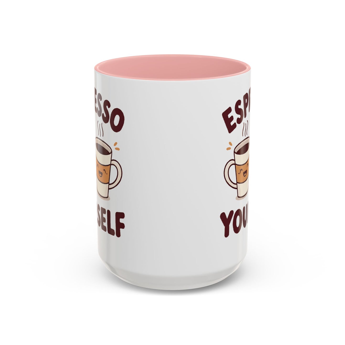 Espresso Yourself Accent Coffee Mug — Cute Coffee Pun Ceramic Mug (11/15 oz)