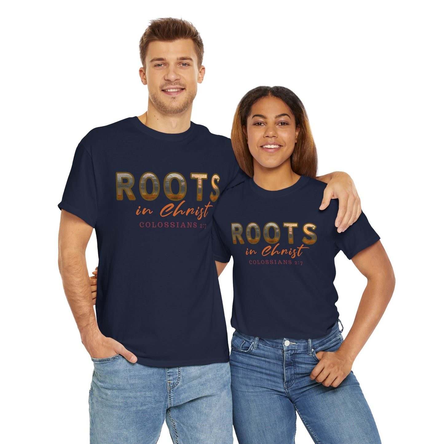 Christian Faith Roots Tee, Inspirational Shirt, Spiritual Gift, Colossians 2:7 T-Shirt, Unisex Casual Wear, Religious Apparel