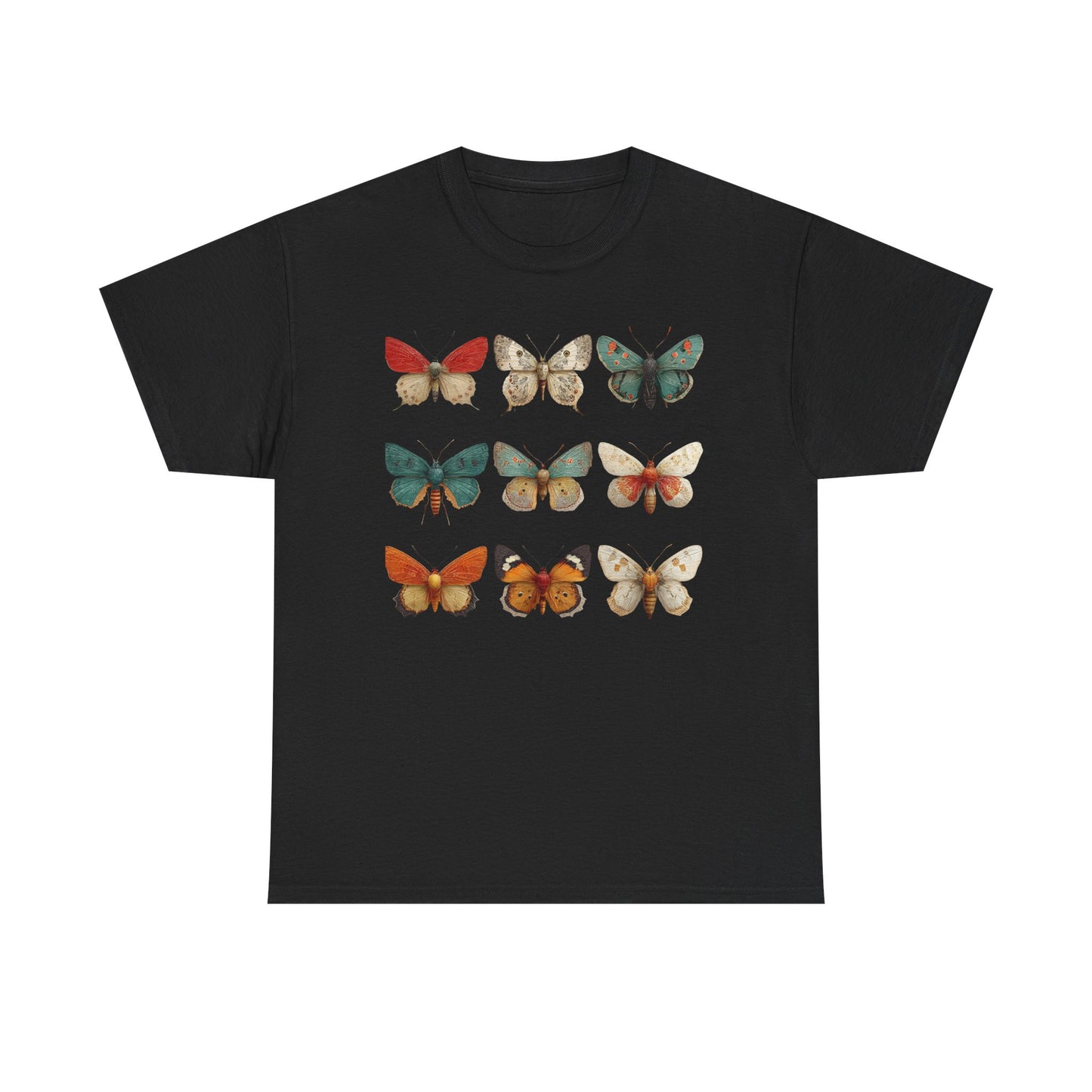 Butterfly Garden Unisex Tee, Nature Lover Shirt, Boho Style Cotton Tee, Gifts for Her, Summer Fashion, Vintage Butterfly Design