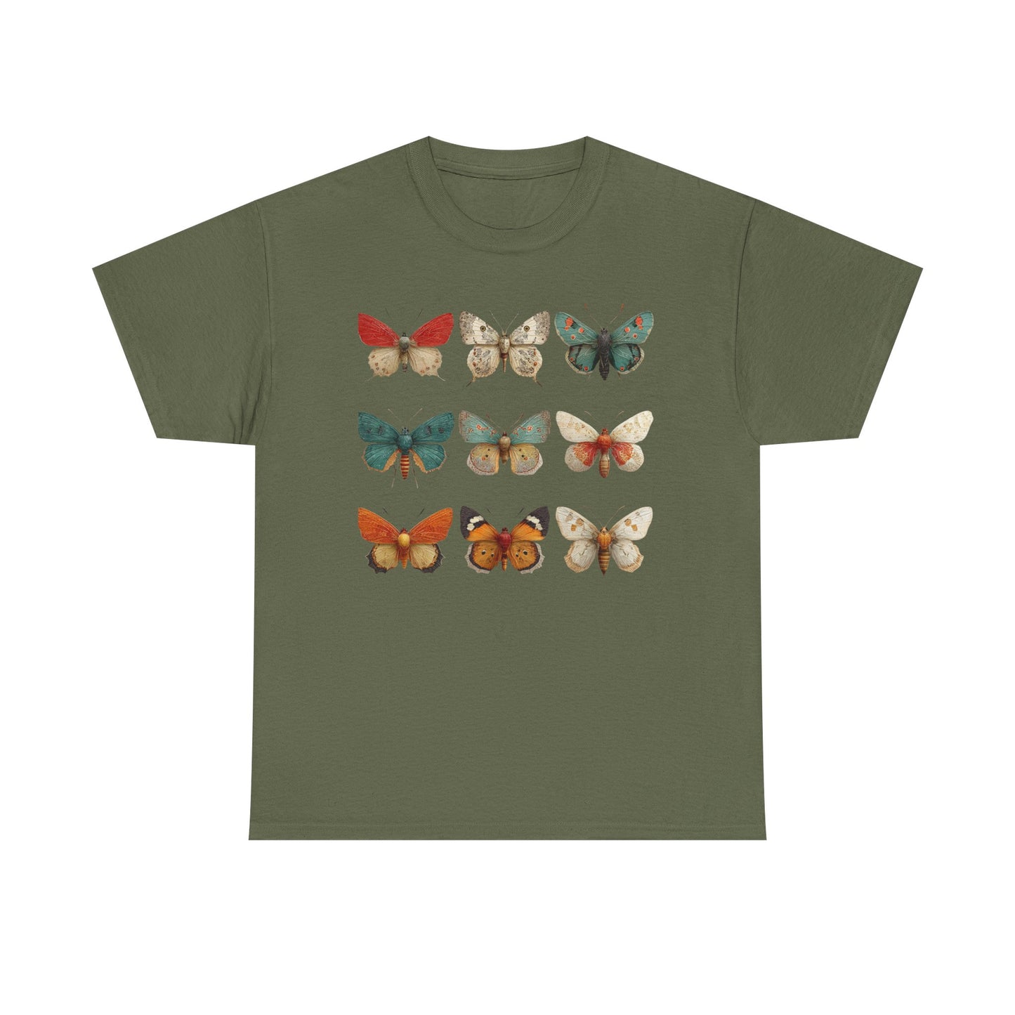 Butterfly Garden Unisex Tee, Nature Lover Shirt, Boho Style Cotton Tee, Gifts for Her, Summer Fashion, Vintage Butterfly Design