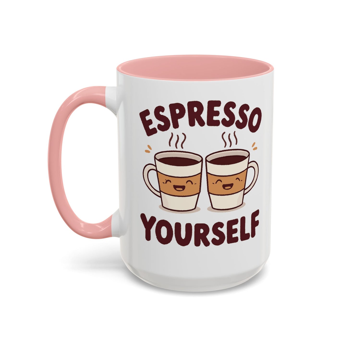 Espresso Yourself Accent Coffee Mug — Cute Coffee Pun Ceramic Mug (11/15 oz)