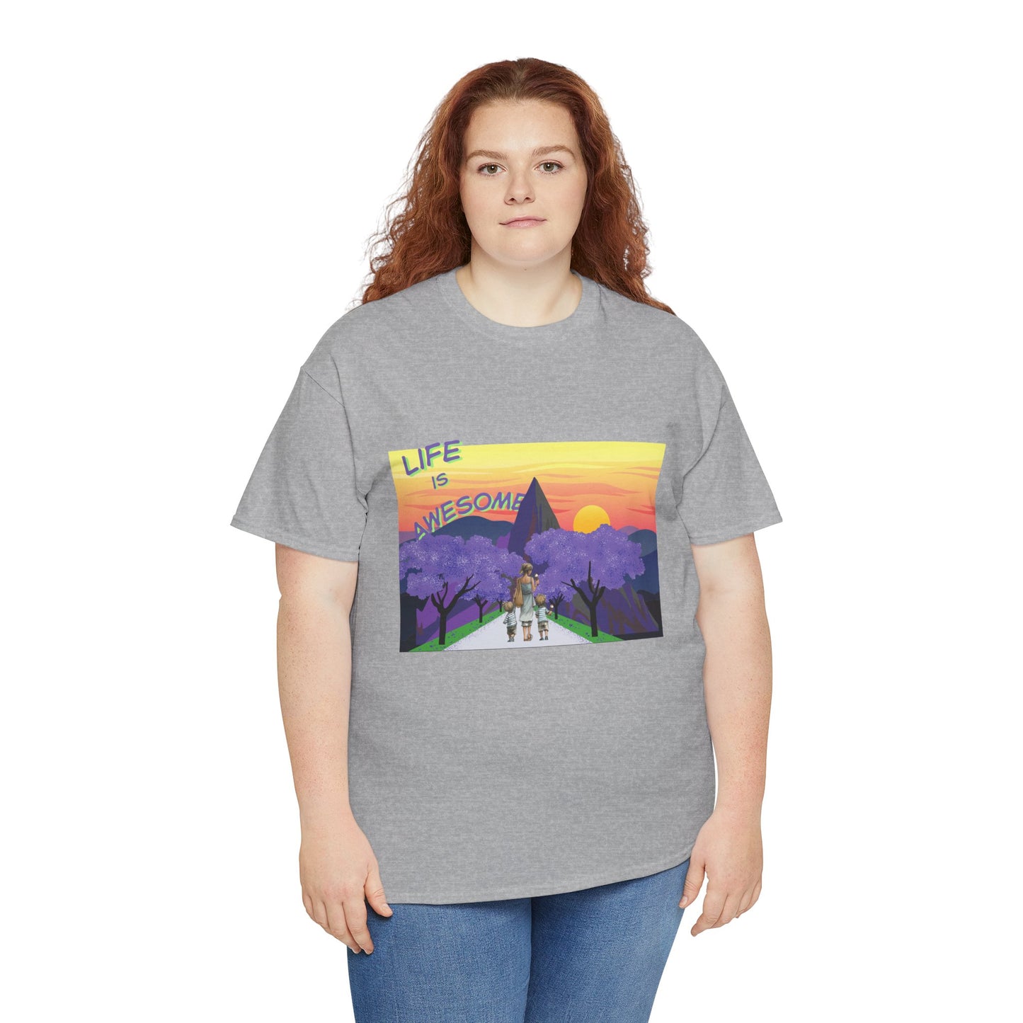 Vibrant Inspirational Tee - Life is Awesome, Unisex Cotton Shirt, Motivational Apparel, Gift for Friends, Summer Wardrobe Essential