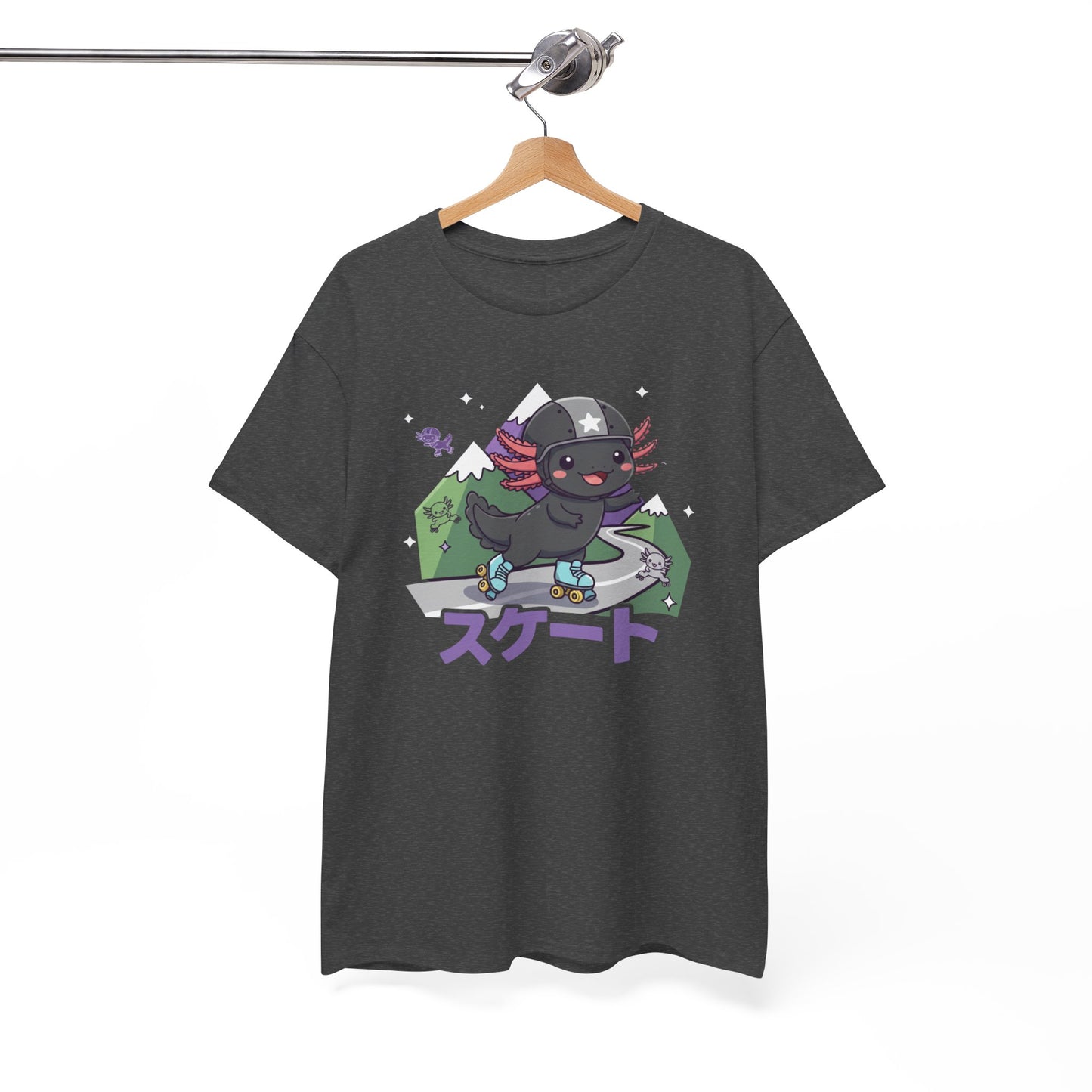 Axolotl Skate Tee — Cute Skateboarding Axolotl Graphic T-Shirt (スケート)