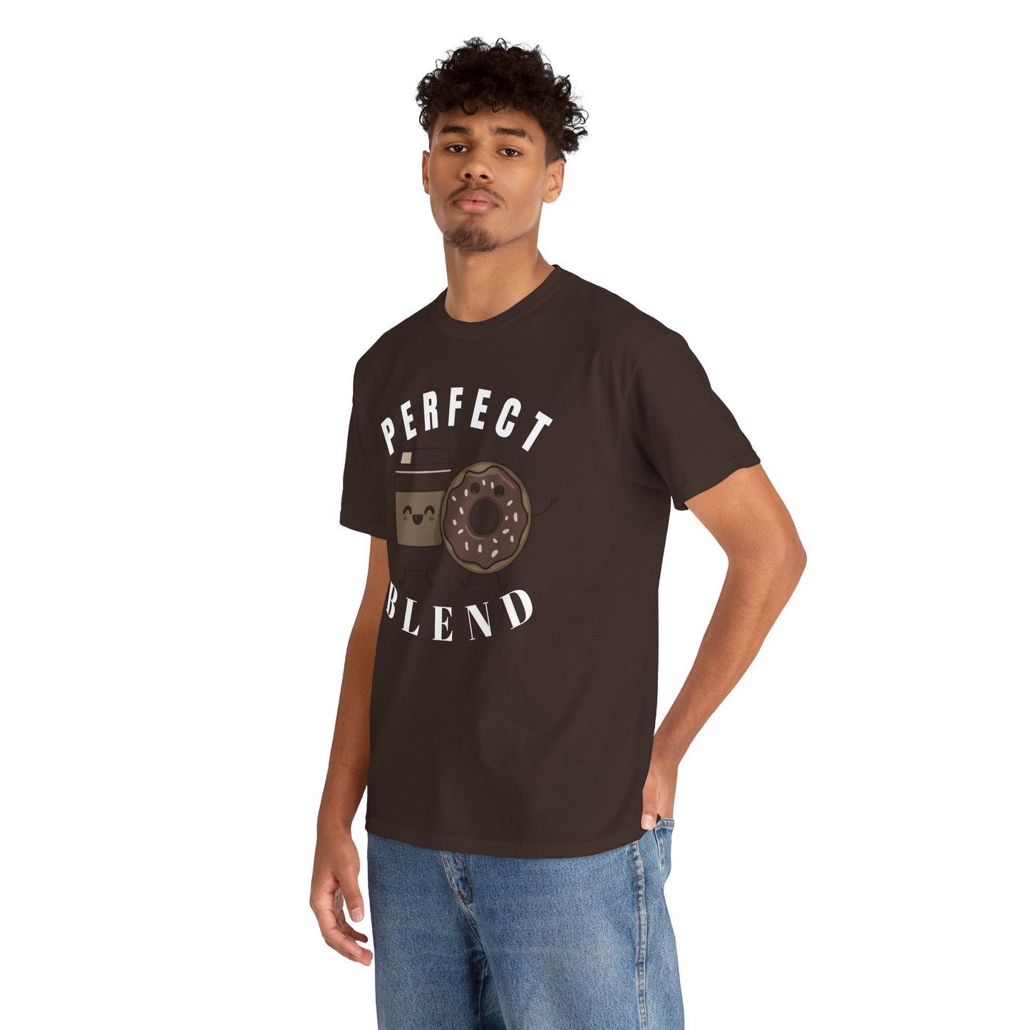 Perfect Blend Coffee & Donut Tee — Cute Matching Breakfast Graphic Shirt