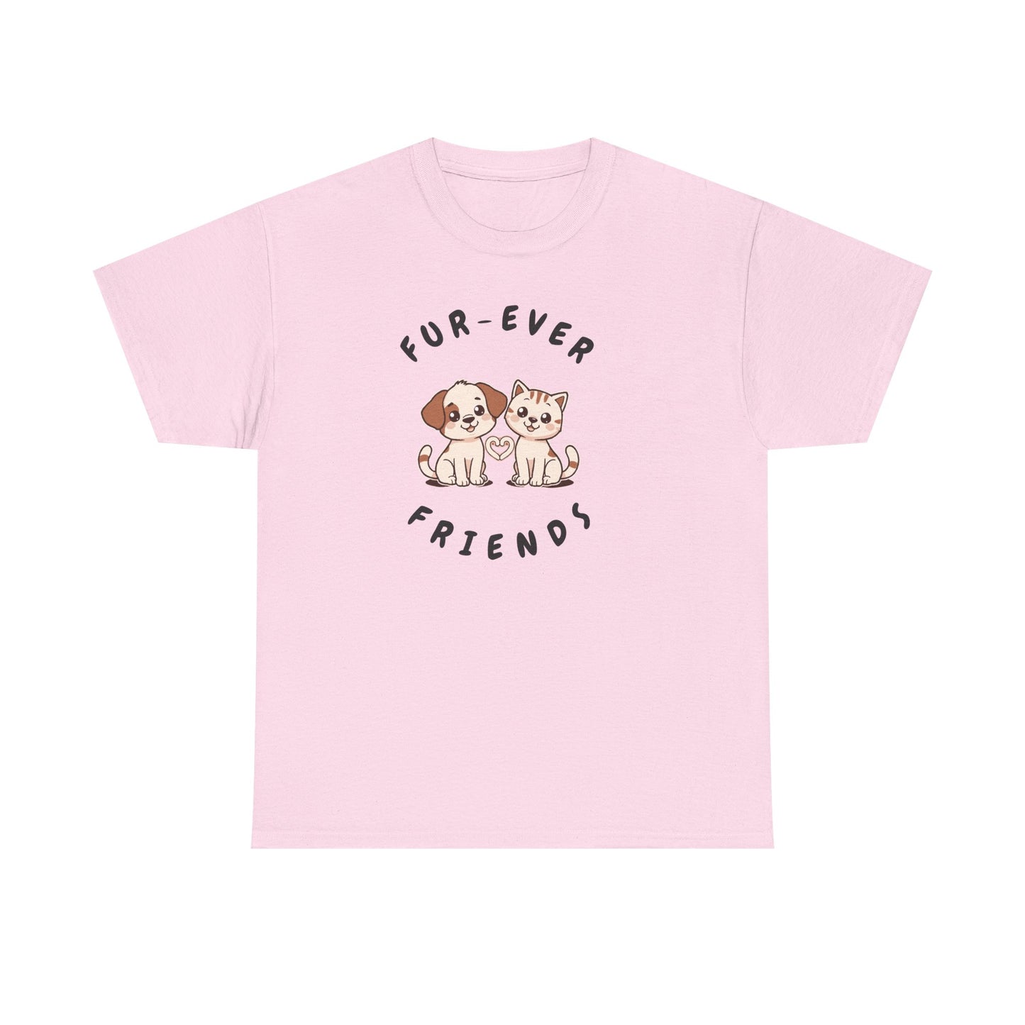 T-Shirt — “Fur-Ever Friends” Cute Puppy & Kitten Graphic Tee