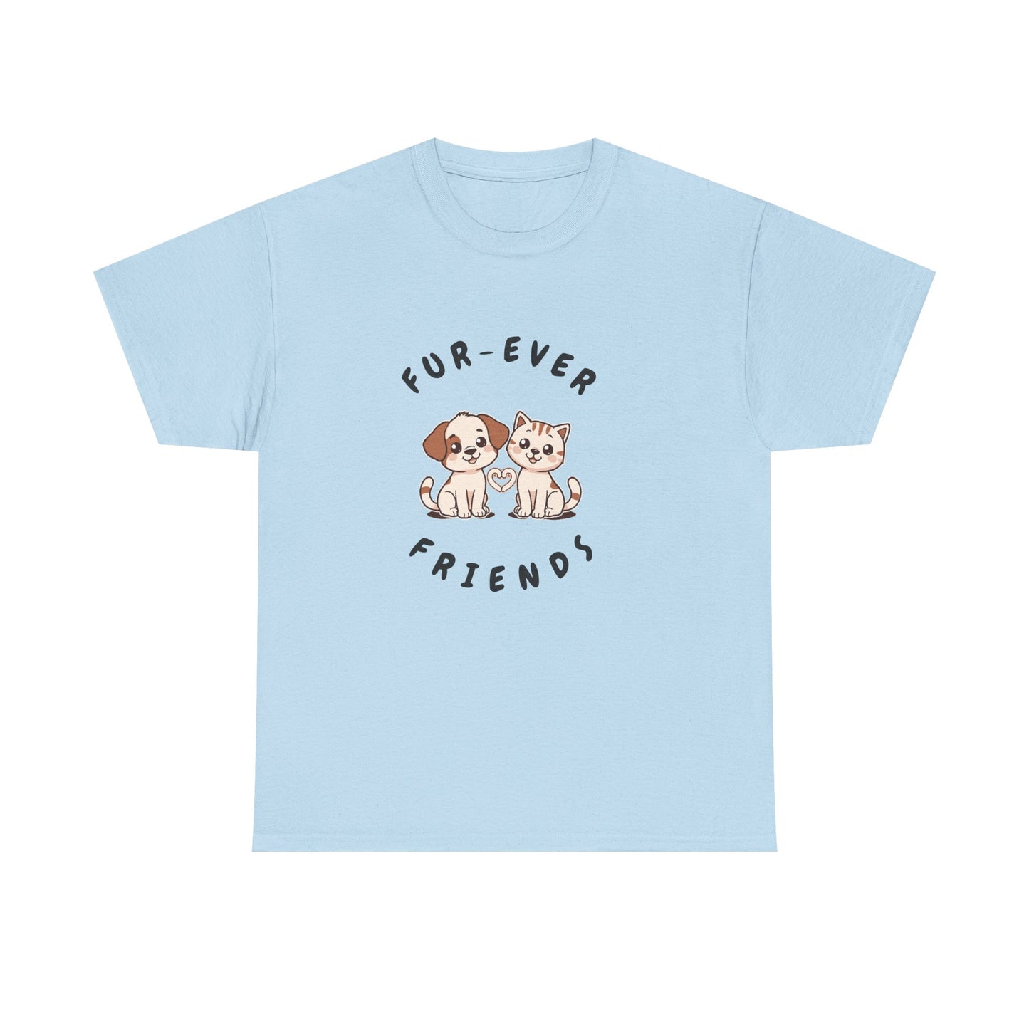 T-Shirt — “Fur-Ever Friends” Cute Puppy & Kitten Graphic Tee