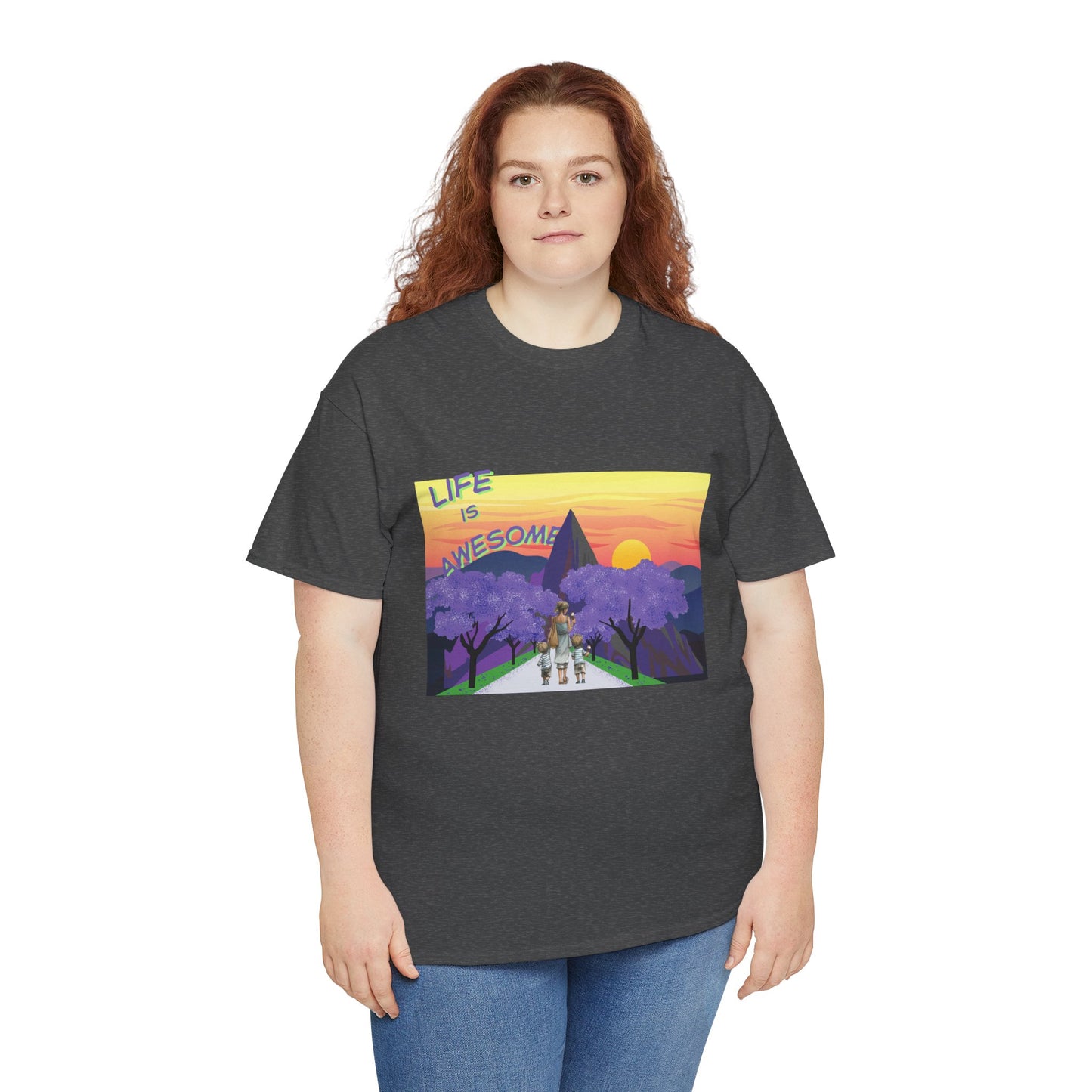 Vibrant Inspirational Tee - Life is Awesome, Unisex Cotton Shirt, Motivational Apparel, Gift for Friends, Summer Wardrobe Essential