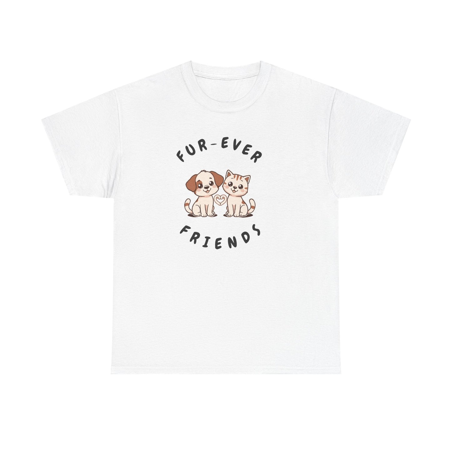 T-Shirt — “Fur-Ever Friends” Cute Puppy & Kitten Graphic Tee