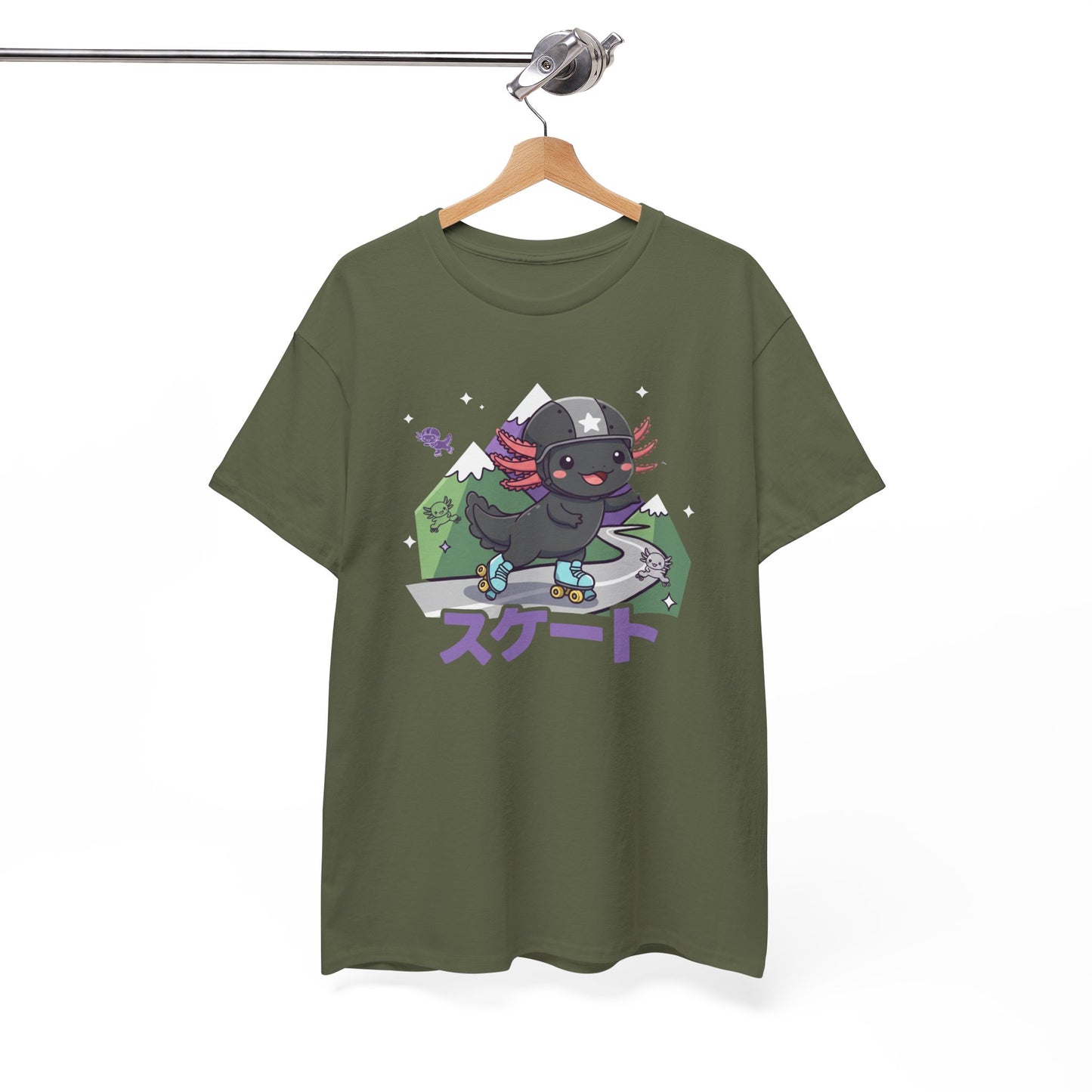Axolotl Skate Tee — Cute Skateboarding Axolotl Graphic T-Shirt (スケート)