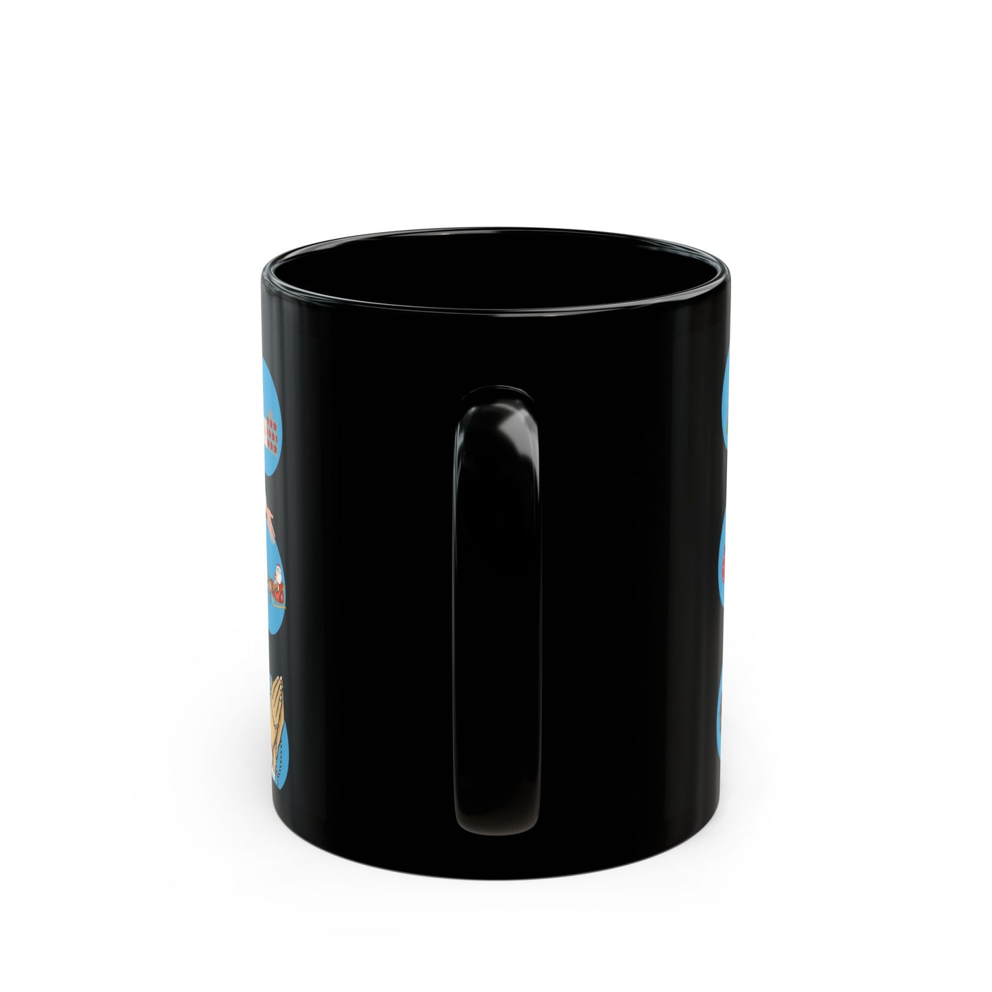 Holiday Spirit Black Mug - Christmas Cheer with Jesus Design, Perfect for Gifts, Coffee, Tea, Family Gatherings