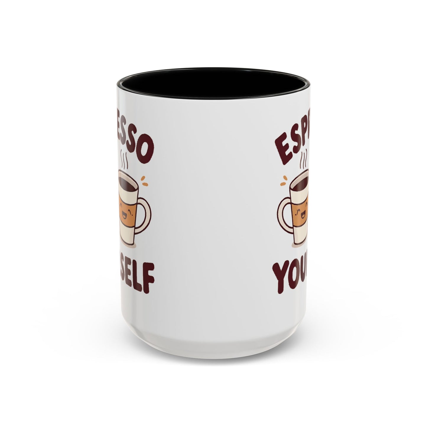 Espresso Yourself Accent Coffee Mug — Cute Coffee Pun Ceramic Mug (11/15 oz)