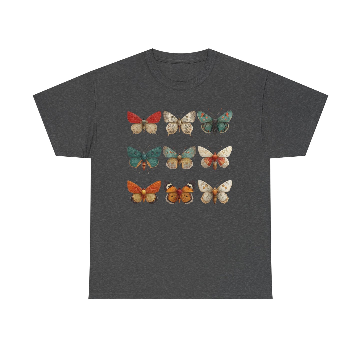 Butterfly Garden Unisex Tee, Nature Lover Shirt, Boho Style Cotton Tee, Gifts for Her, Summer Fashion, Vintage Butterfly Design