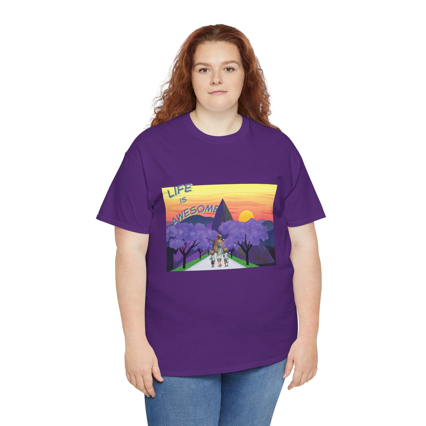 Vibrant Inspirational Tee - Life is Awesome, Unisex Cotton Shirt, Motivational Apparel, Gift for Friends, Summer Wardrobe Essential