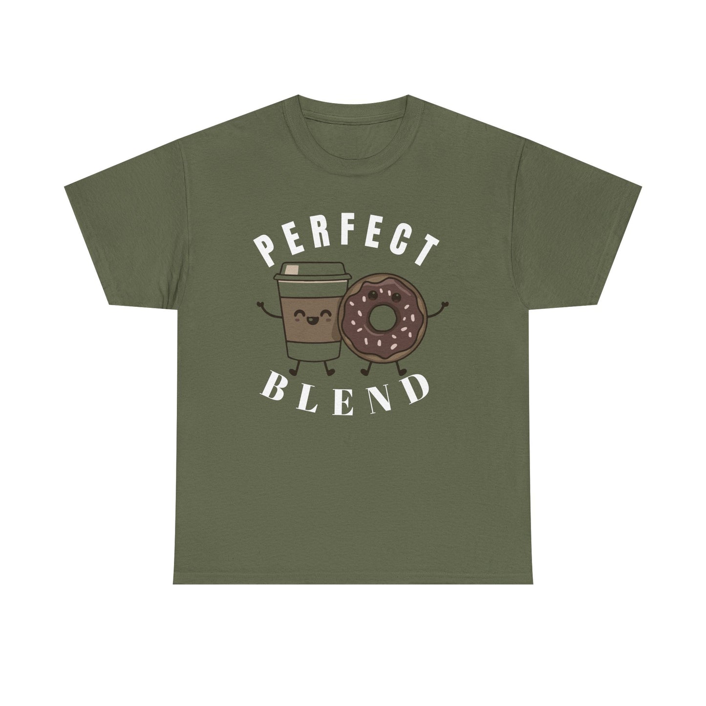 Perfect Blend Coffee & Donut Tee — Cute Matching Breakfast Graphic Shirt