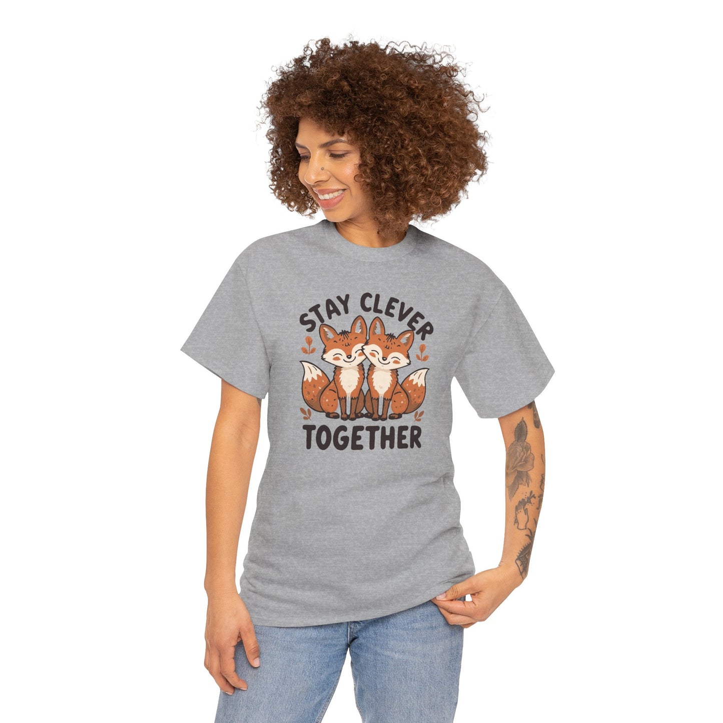 Stay Clever Together Fox T-Shirt — Cute Matching Friends Tee