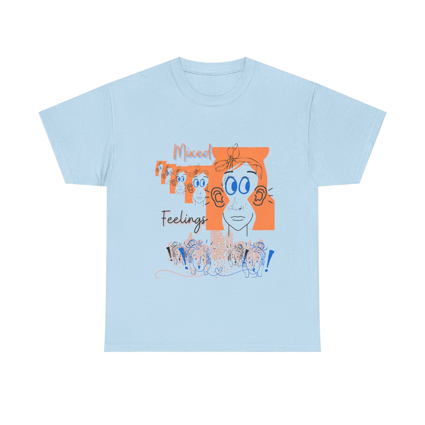 Emotional Expression Unisex Heavy Cotton Tee, Feelings Graphic Shirt, Casual Wear, Gift for Him or Her, Birthday, Self-Care, Art Tee