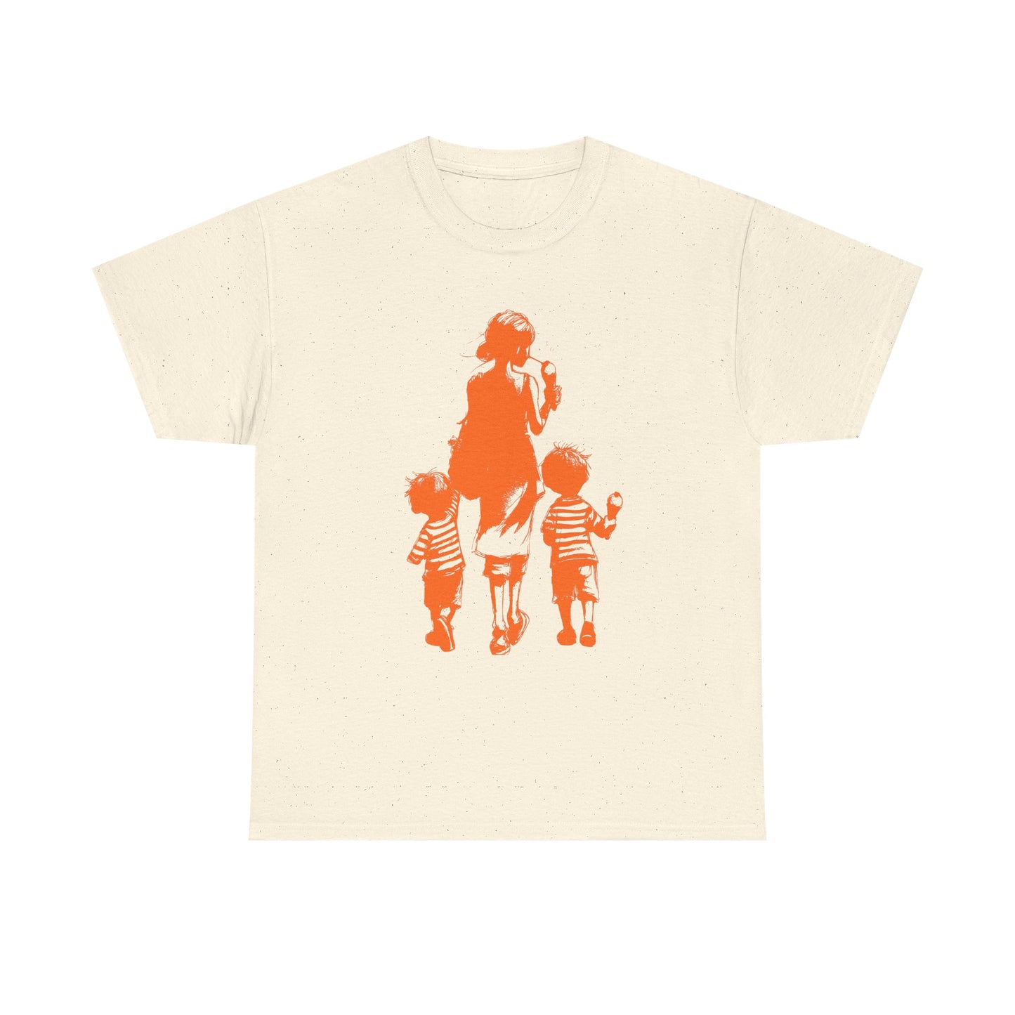 Mom Walking with Twins Ice Cream Treats Unisex Tee