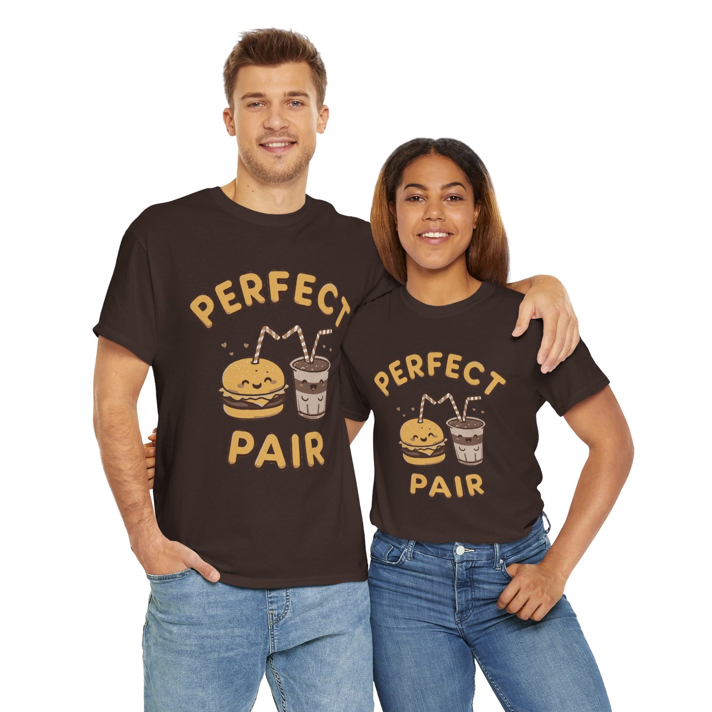 Perfect Pair Cheeseburger & Soda T-Shirt — Cute Matching Food Tee