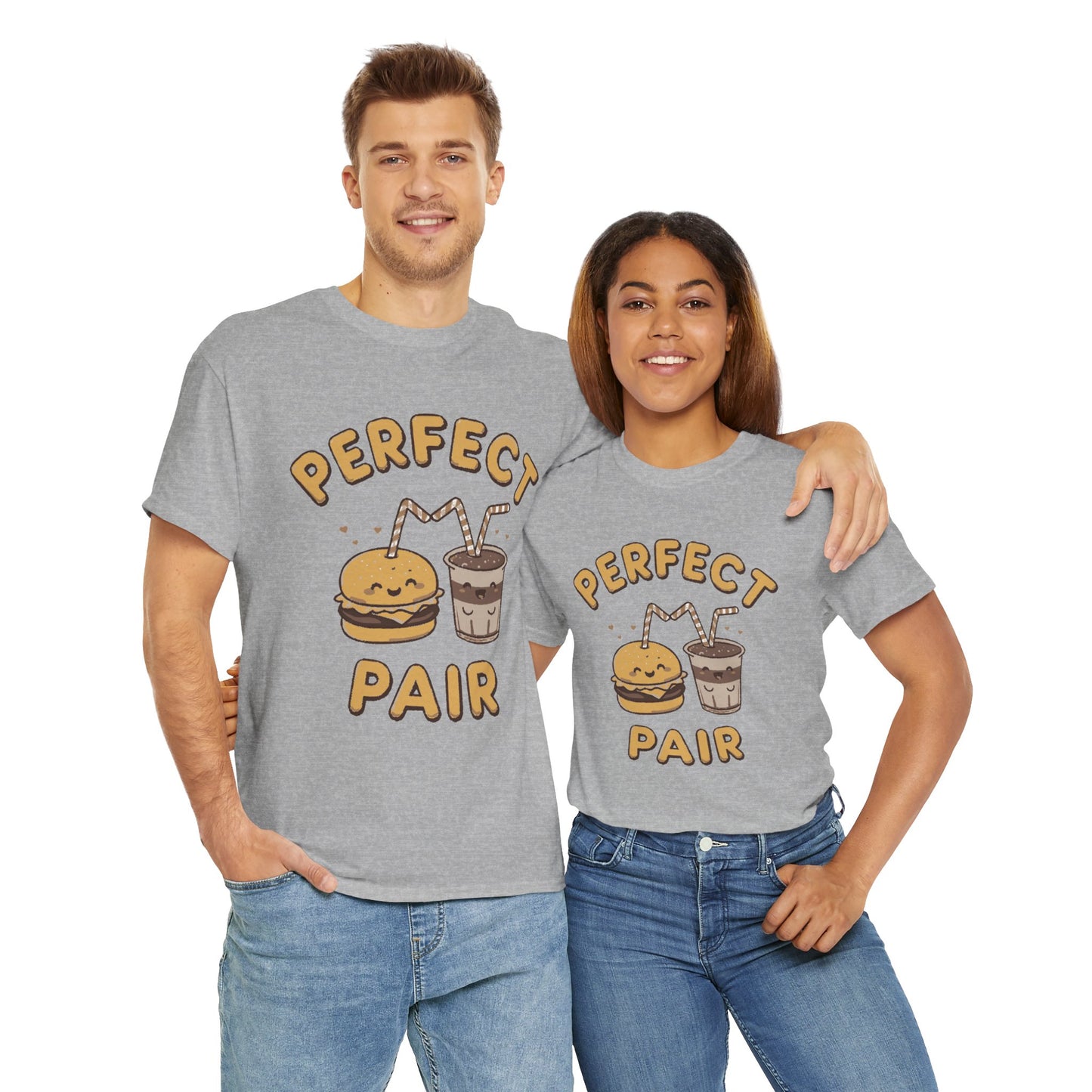 Perfect Pair Cheeseburger & Soda T-Shirt — Cute Matching Food Tee