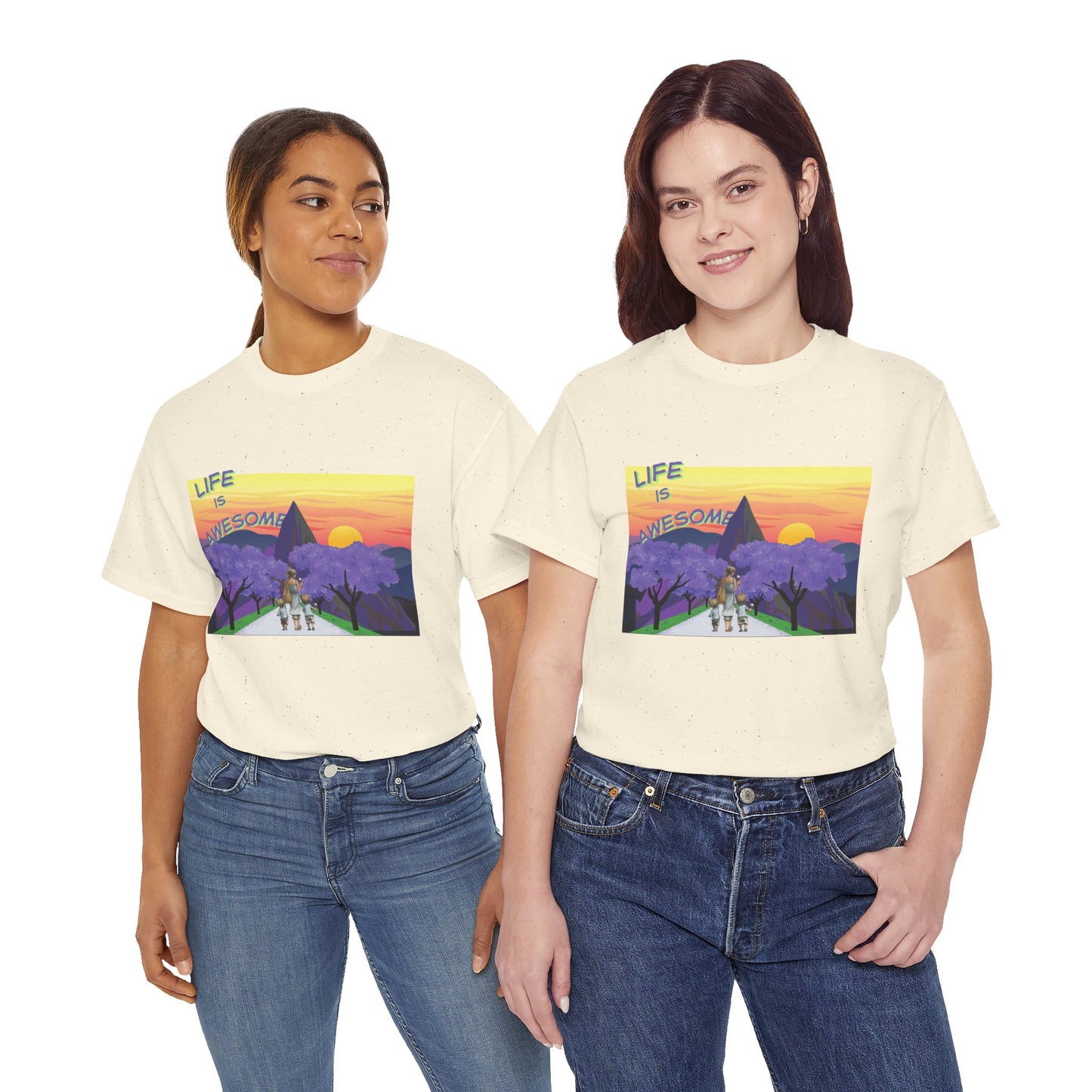 Vibrant Inspirational Tee - Life is Awesome, Unisex Cotton Shirt, Motivational Apparel, Gift for Friends, Summer Wardrobe Essential