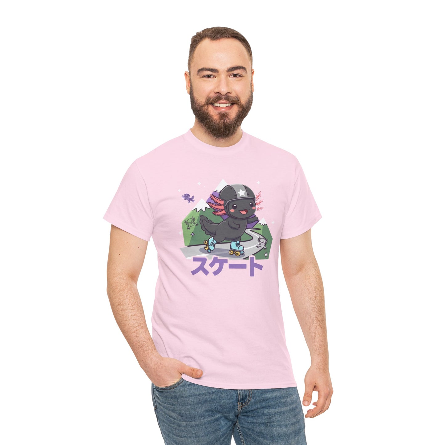 Axolotl Skate Tee — Cute Skateboarding Axolotl Graphic T-Shirt (スケート)