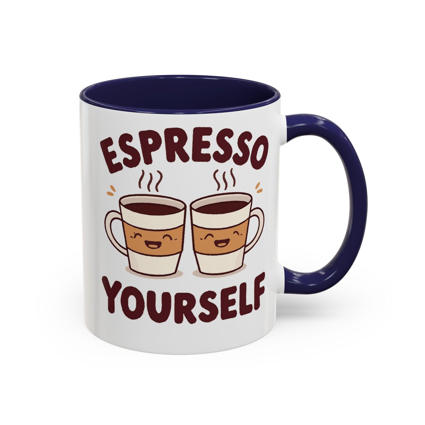 Espresso Yourself Accent Coffee Mug — Cute Coffee Pun Ceramic Mug (11/15 oz)