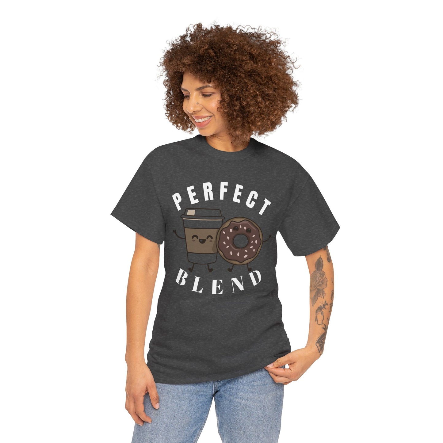 Perfect Blend Coffee & Donut Tee — Cute Matching Breakfast Graphic Shirt