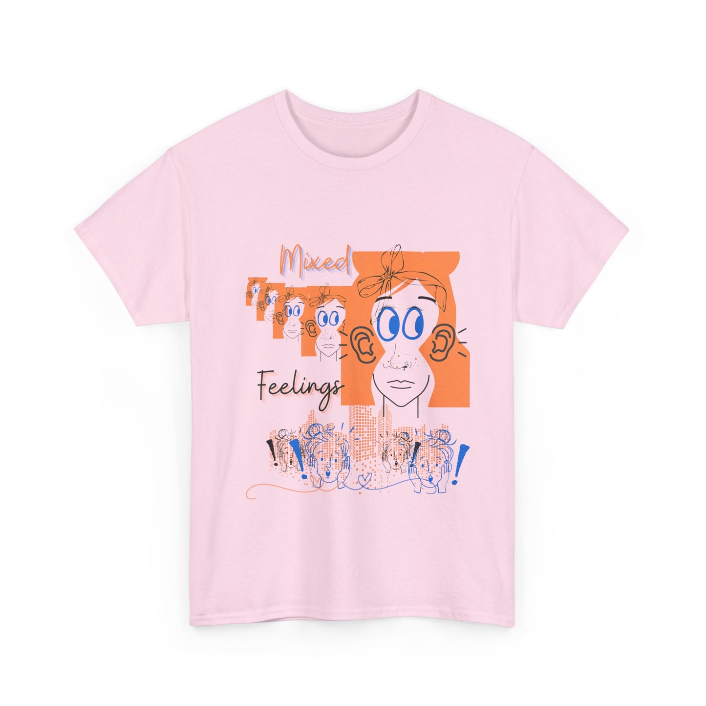 Emotional Expression Unisex Heavy Cotton Tee, Feelings Graphic Shirt, Casual Wear, Gift for Him or Her, Birthday, Self-Care, Art Tee