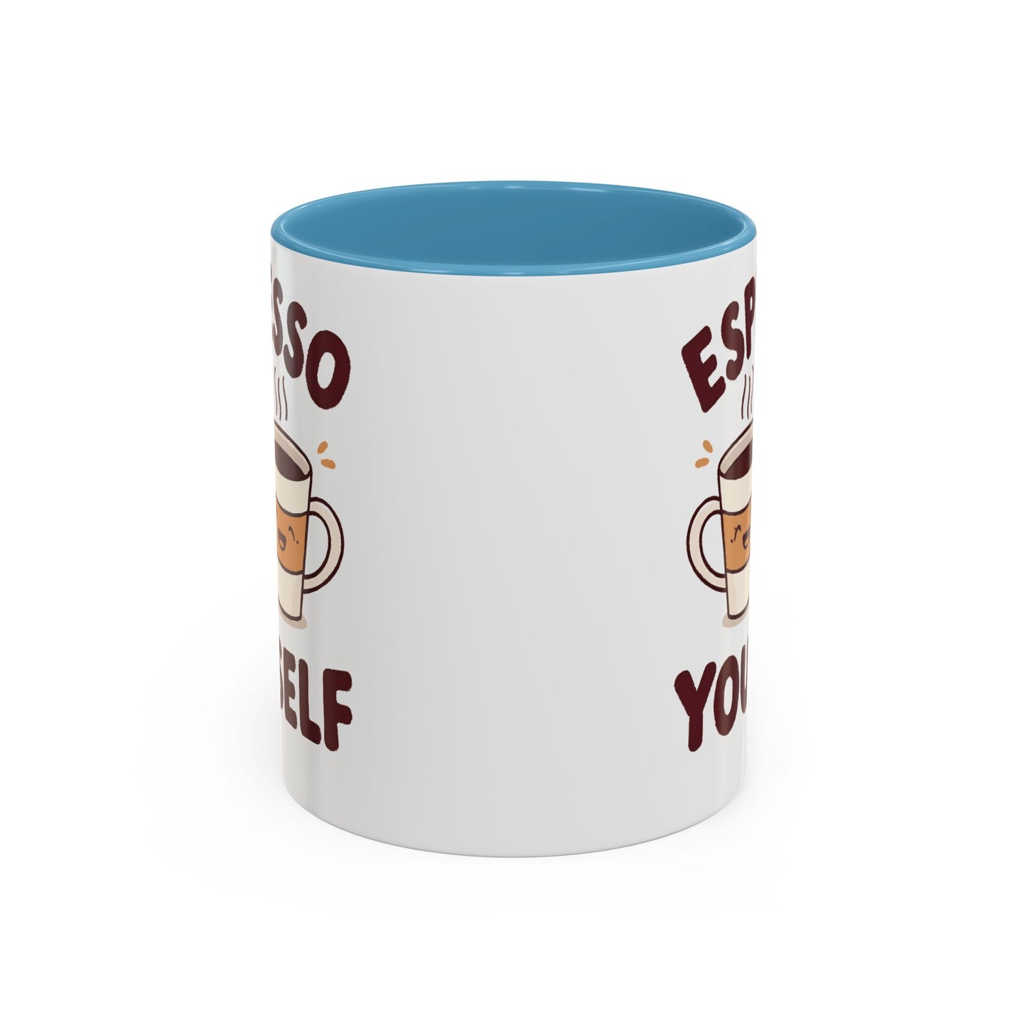 Espresso Yourself Accent Coffee Mug — Cute Coffee Pun Ceramic Mug (11/15 oz)