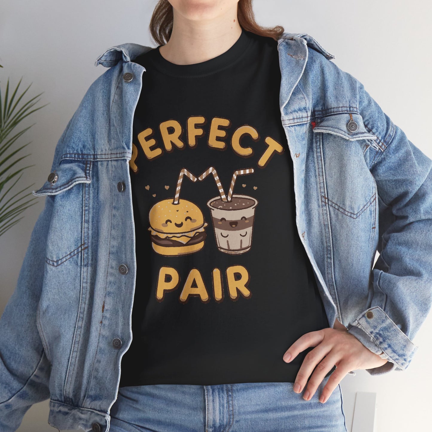 Perfect Pair Cheeseburger & Soda T-Shirt — Cute Matching Food Tee