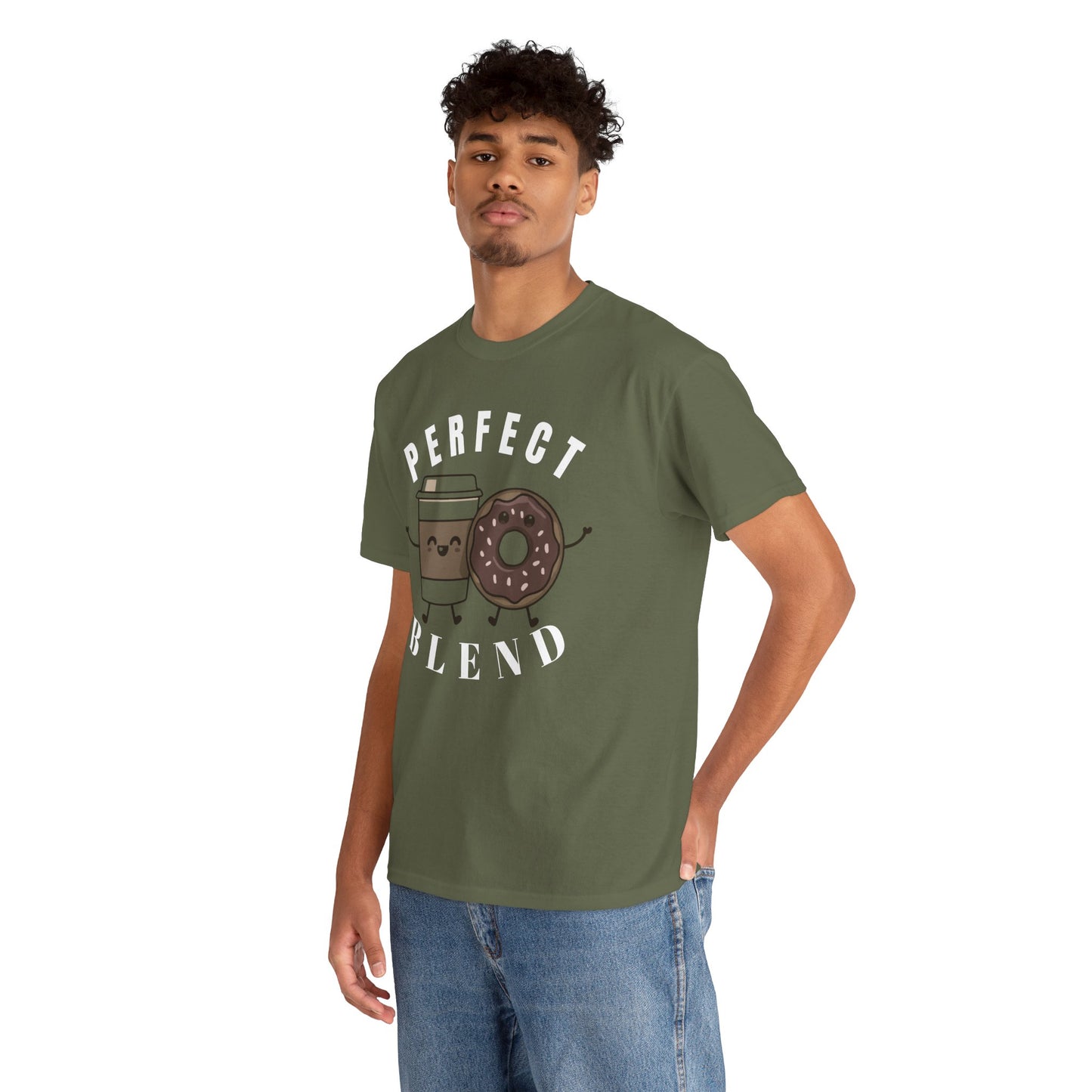 Perfect Blend Coffee & Donut Tee — Cute Matching Breakfast Graphic Shirt