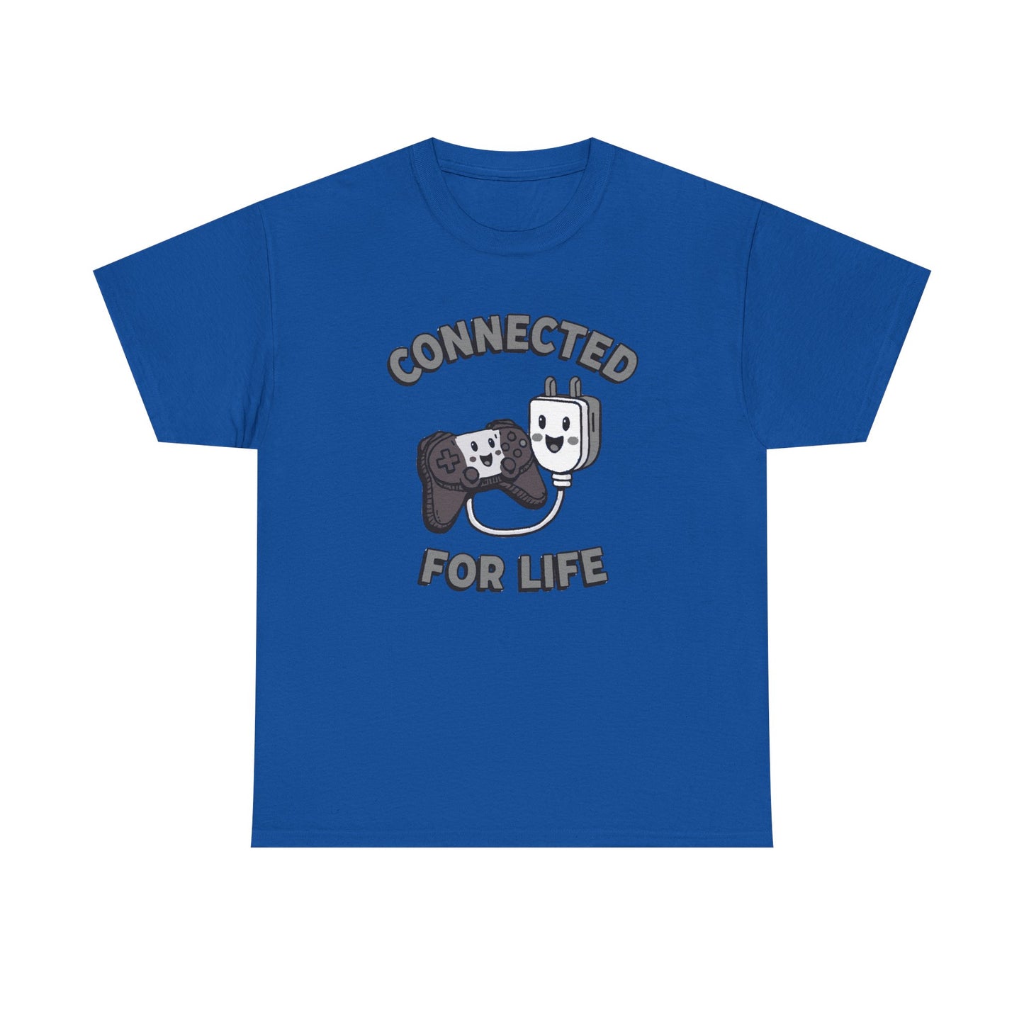 Connected For Life Tee — Retro Gamer Controller & Plug Graphic T-Shirt