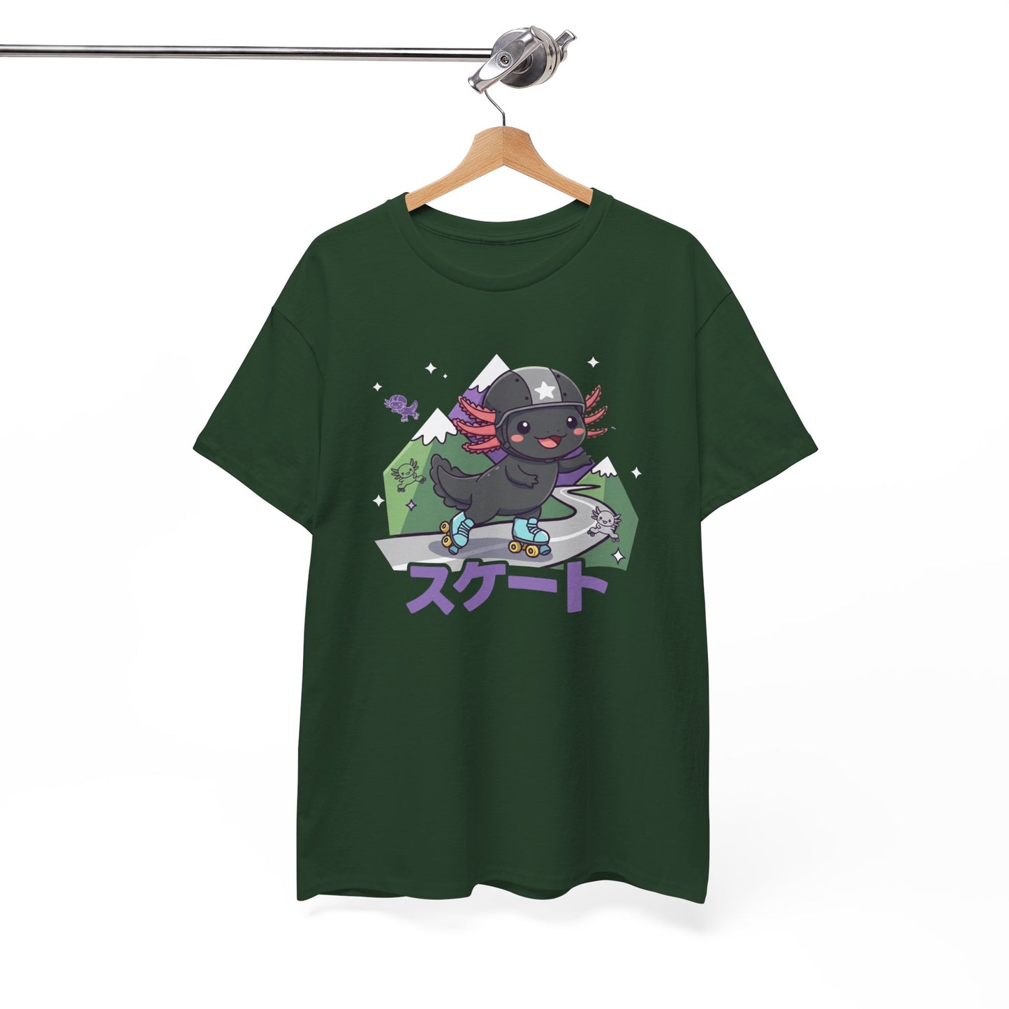 Axolotl Skate Tee — Cute Skateboarding Axolotl Graphic T-Shirt (スケート)
