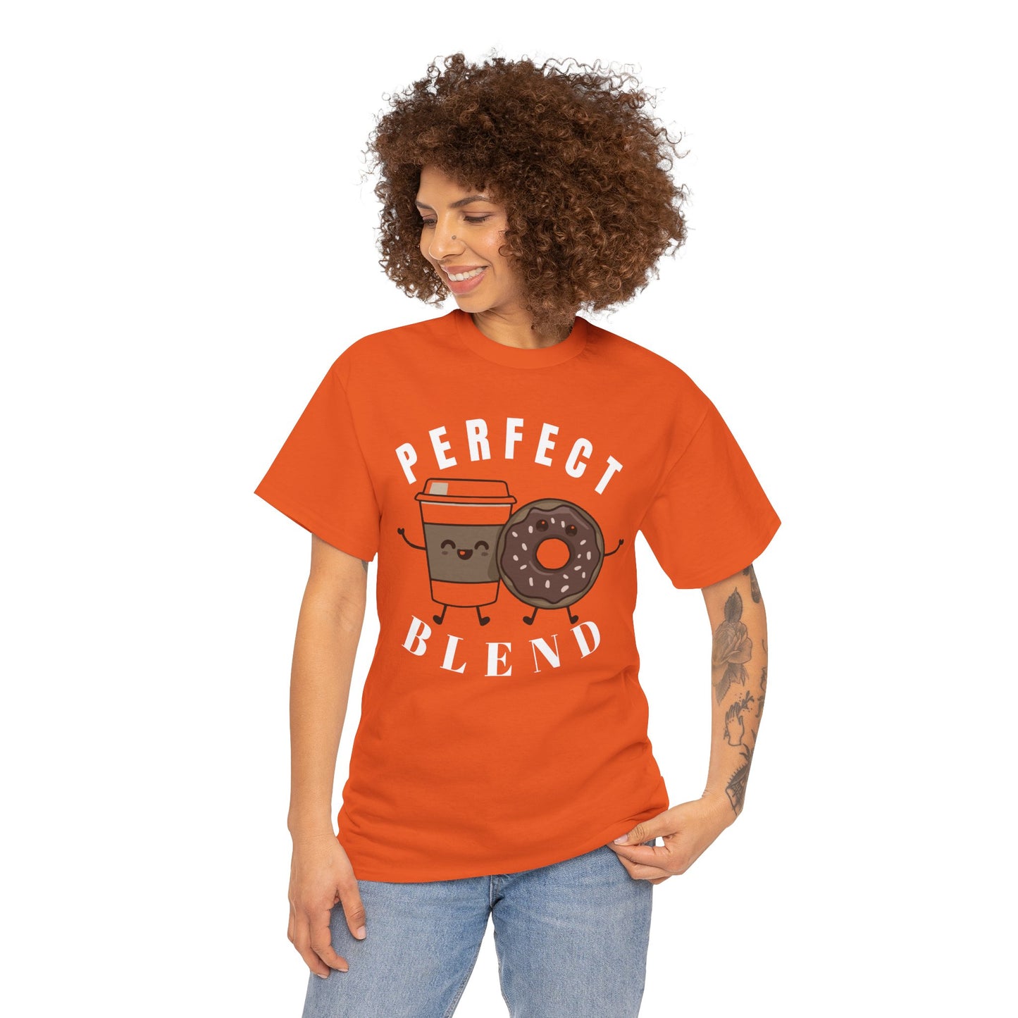 Perfect Blend Coffee & Donut Tee — Cute Matching Breakfast Graphic Shirt