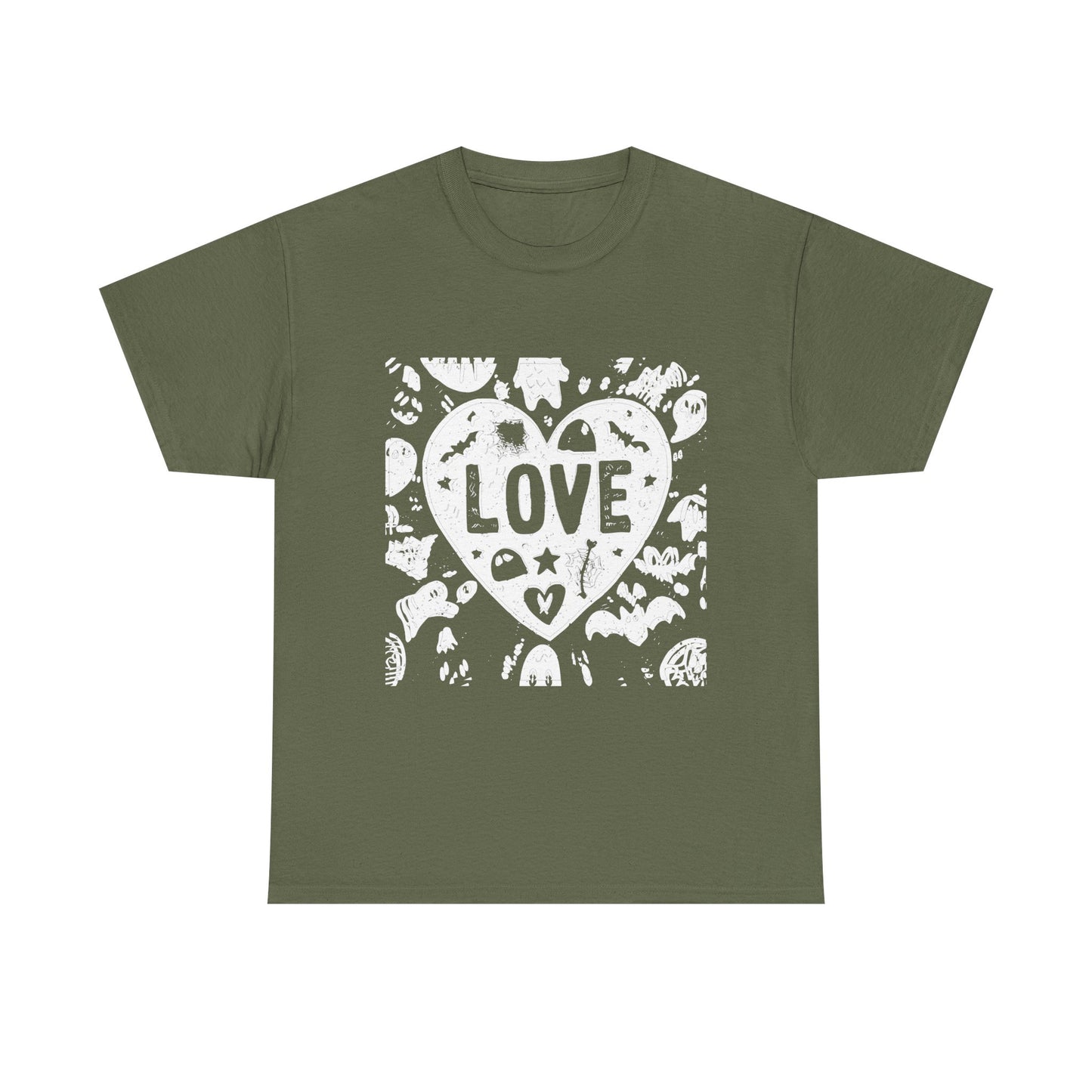Love Heart Graphic Unisex Cotton Tee, Casual Wear, Gifts for Couples, Valentine's Day, Everyday Comfort, Trendy Style