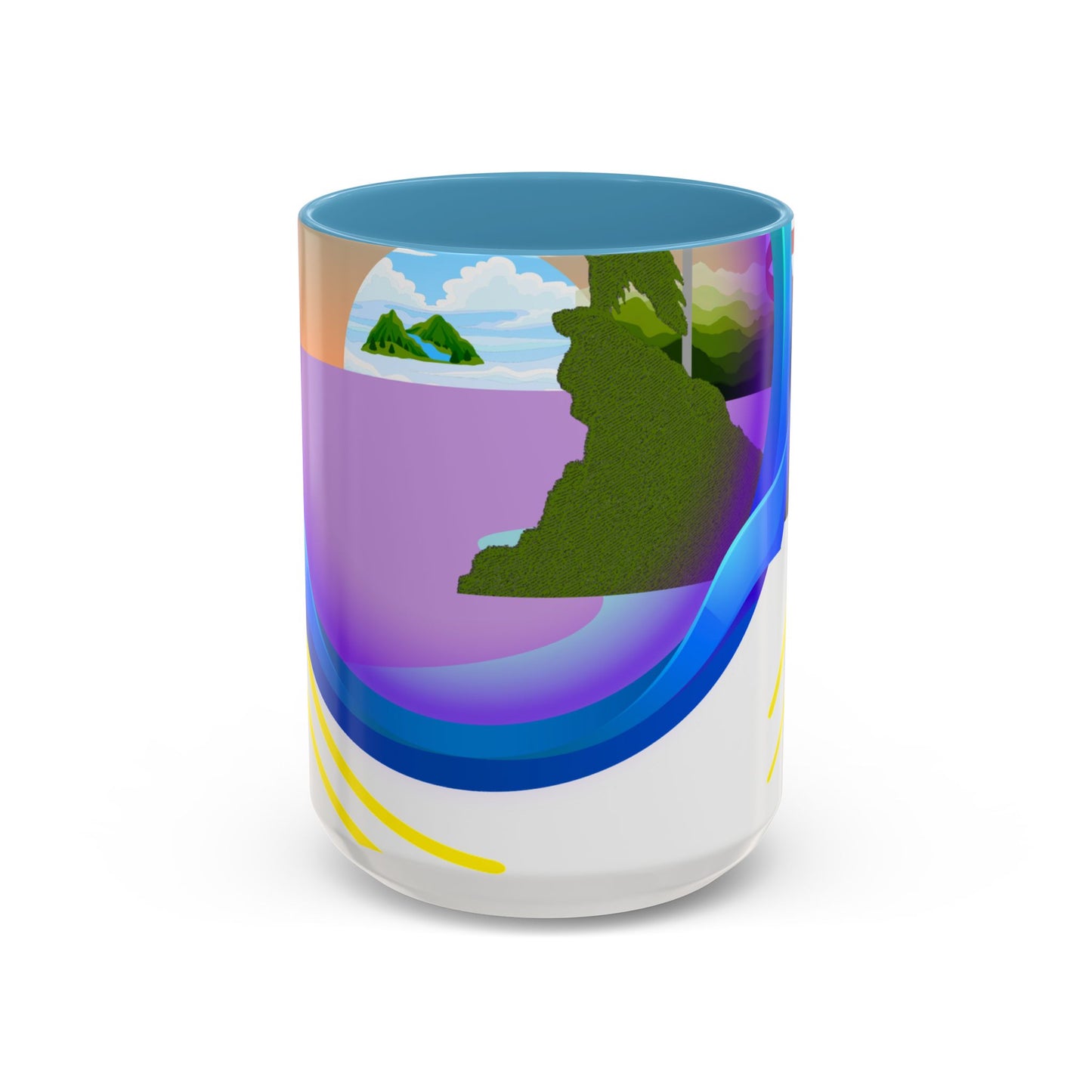 Vibrant Landscape Accent Coffee Mug, Artistic Coffee Cup, Unique Gift for Nature Lovers, Colorful Ceramic Mug, Coffee Lover's Delight